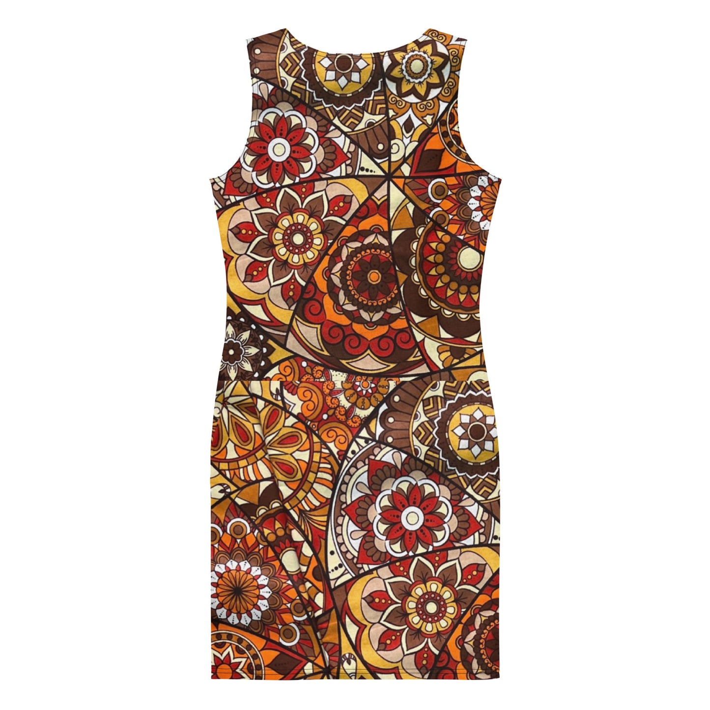 Multicolour Brown Ankara Bodycon Dress