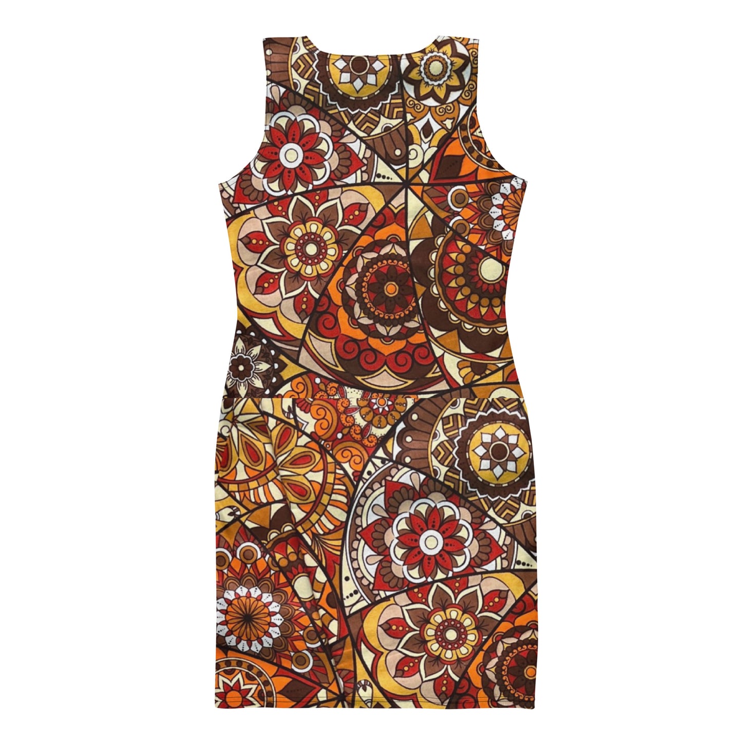 Multicolour Brown Ankara Bodycon Dress