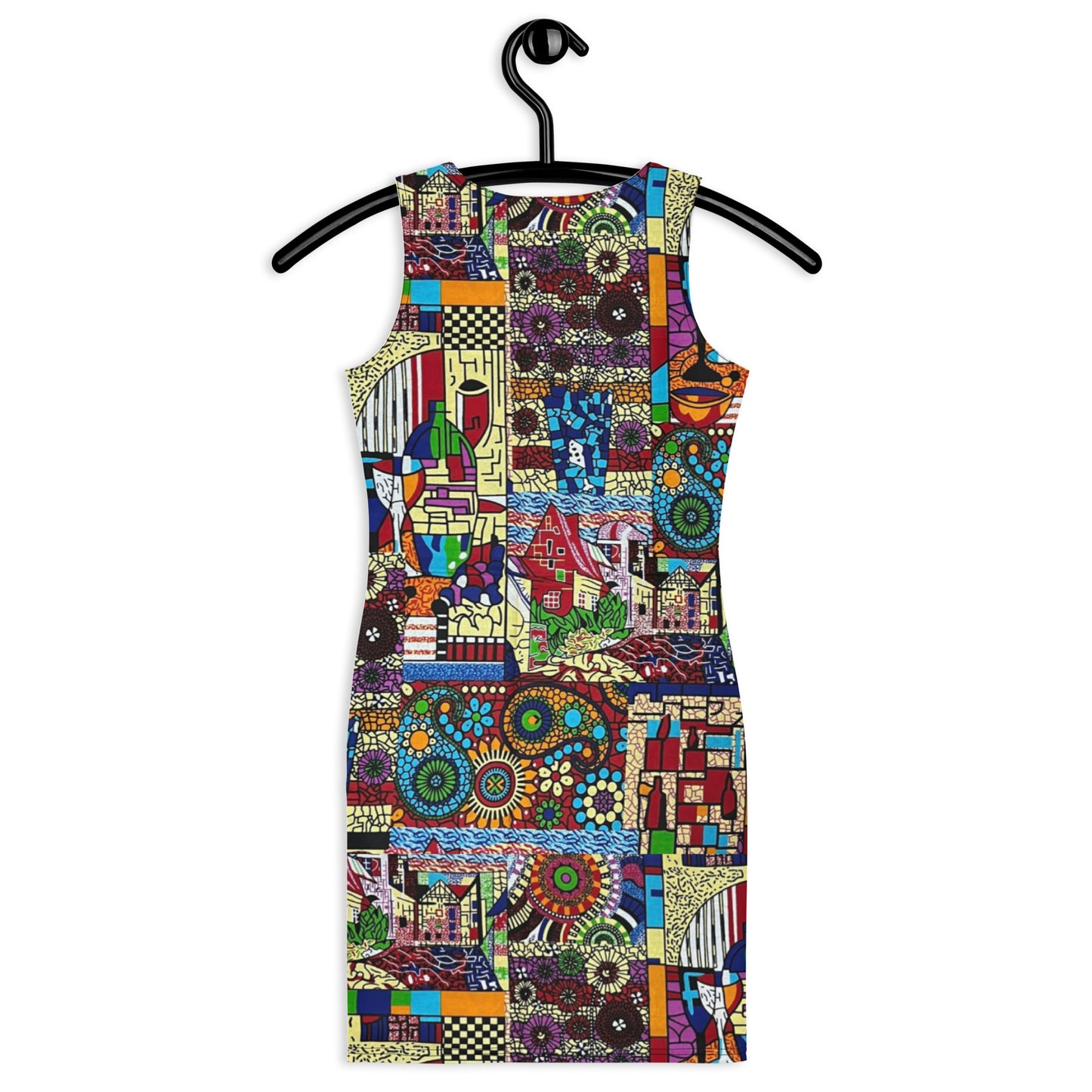 Colourful Artsy Ankara Bodycon Dress