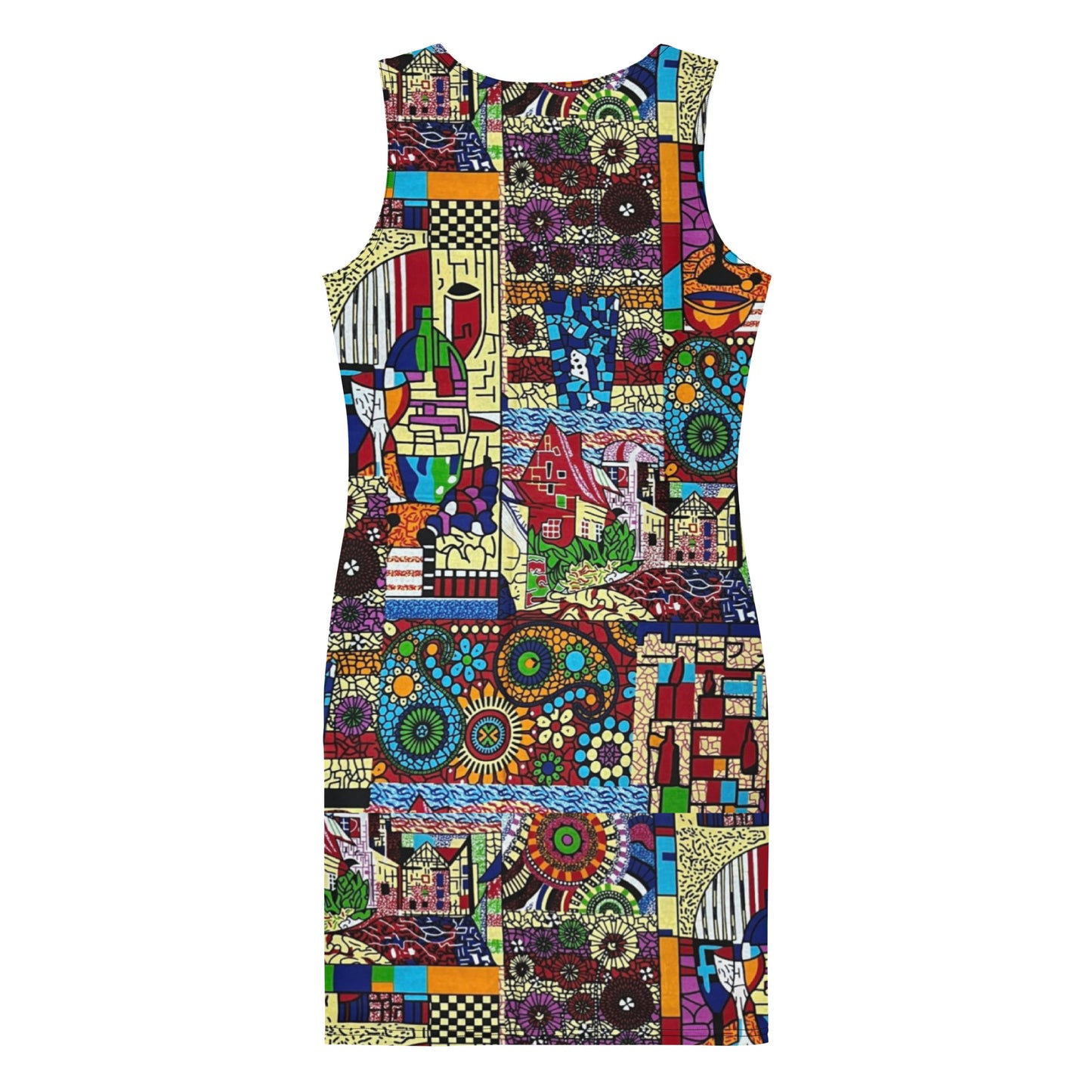 Colourful Artsy Ankara Bodycon Dress