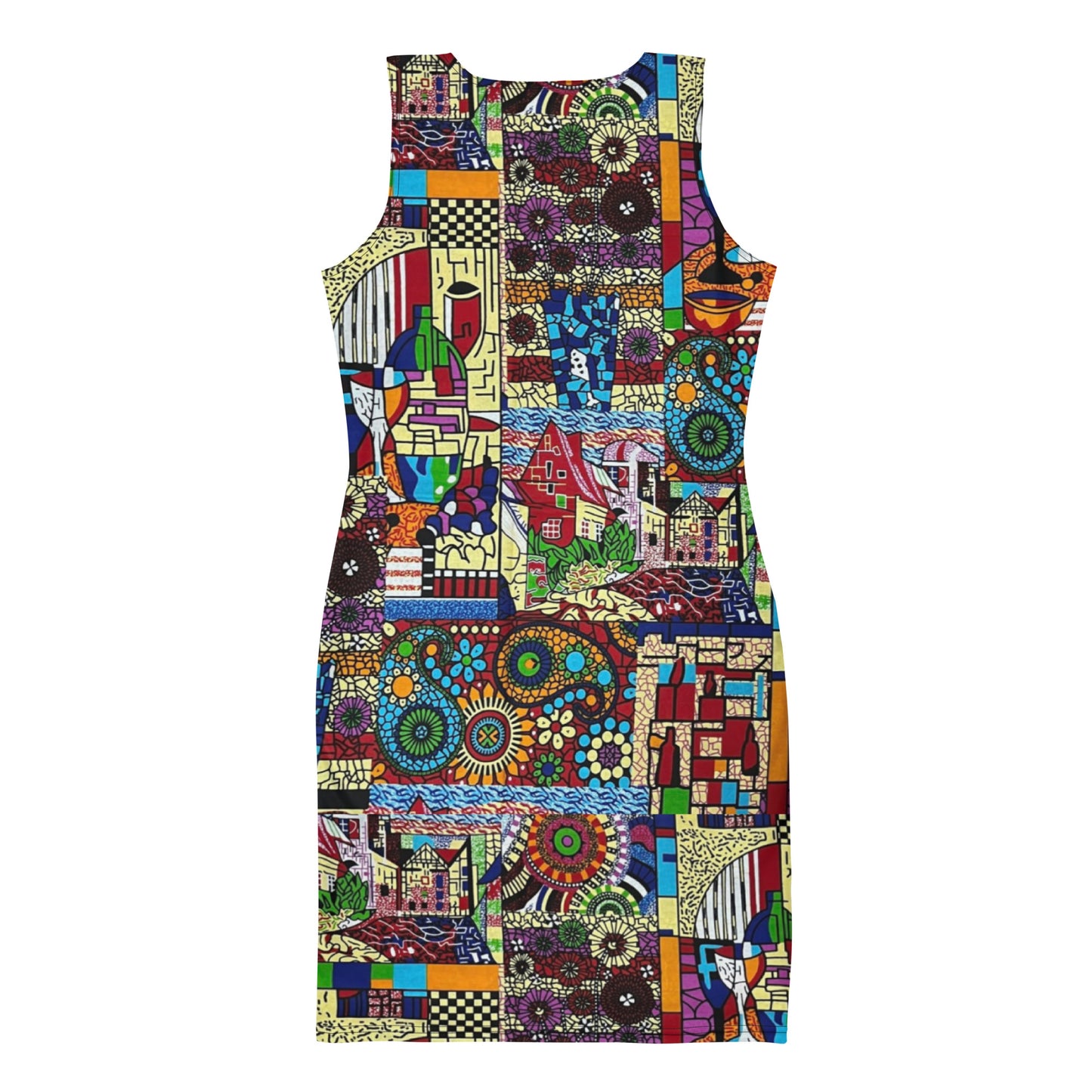 Colourful Artsy Ankara Bodycon Dress