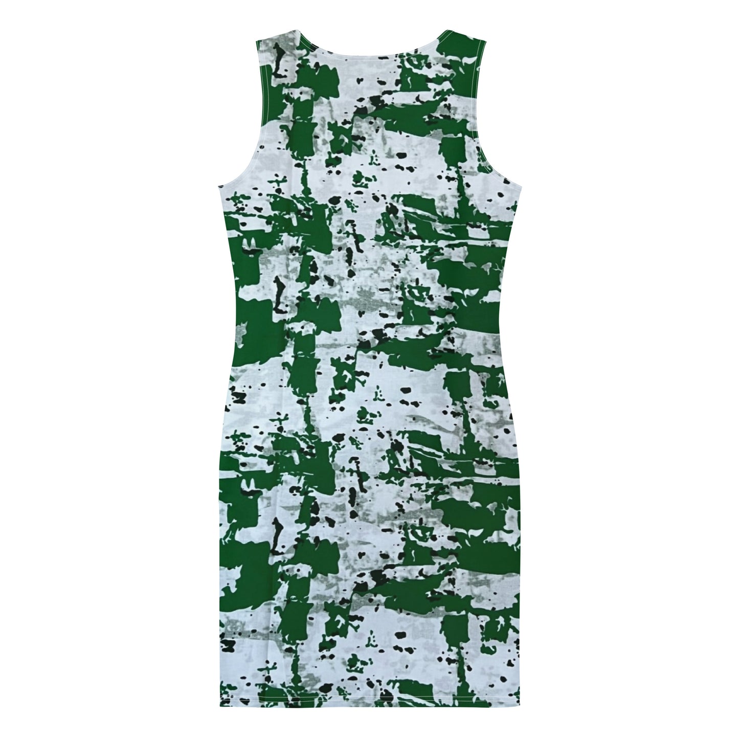 Green Camo Adire Bodycon Dress