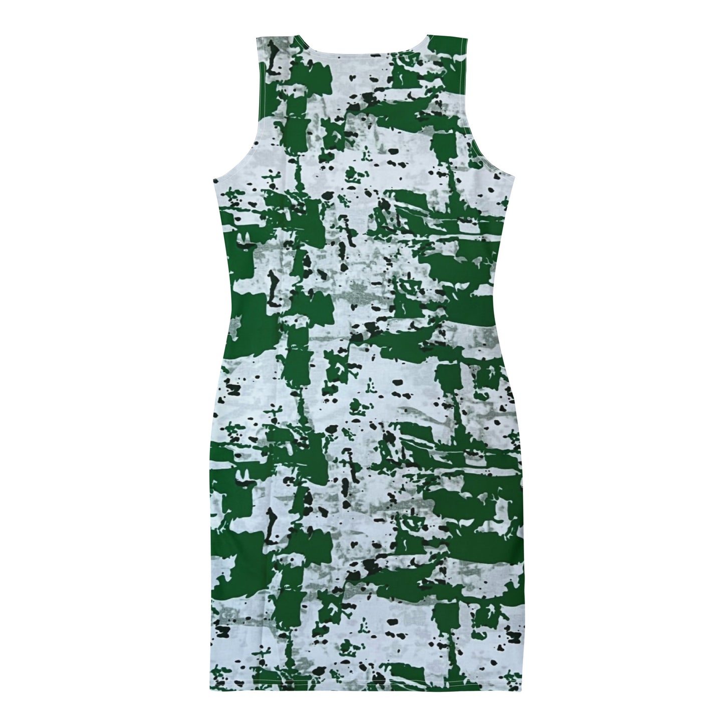 Green Camo Adire Bodycon Dress