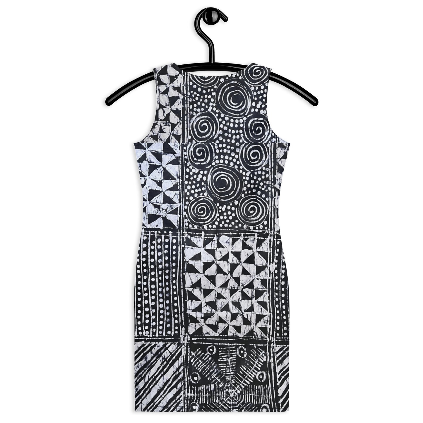 Black White Adire Bodycon Dress