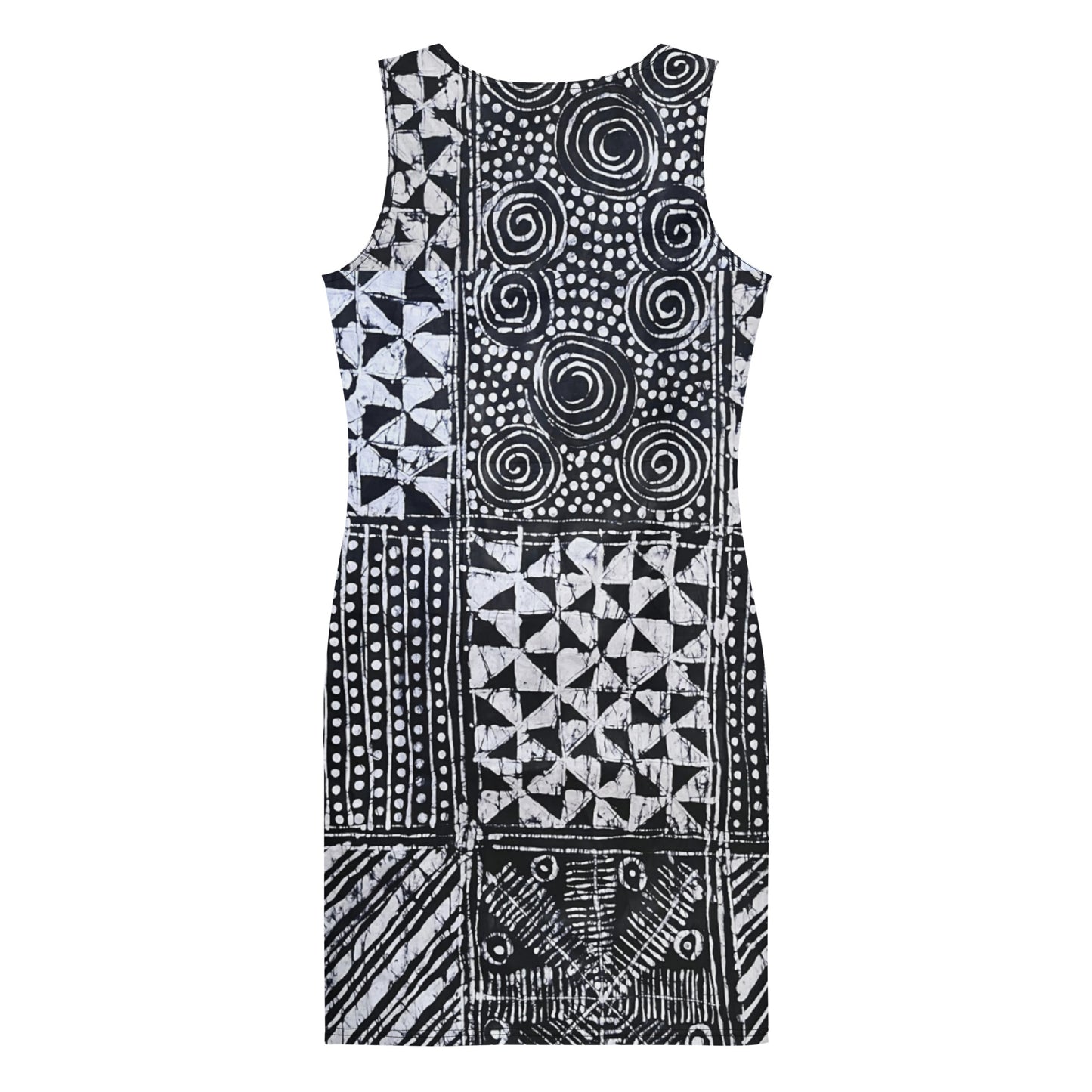 Black White Adire Bodycon Dress