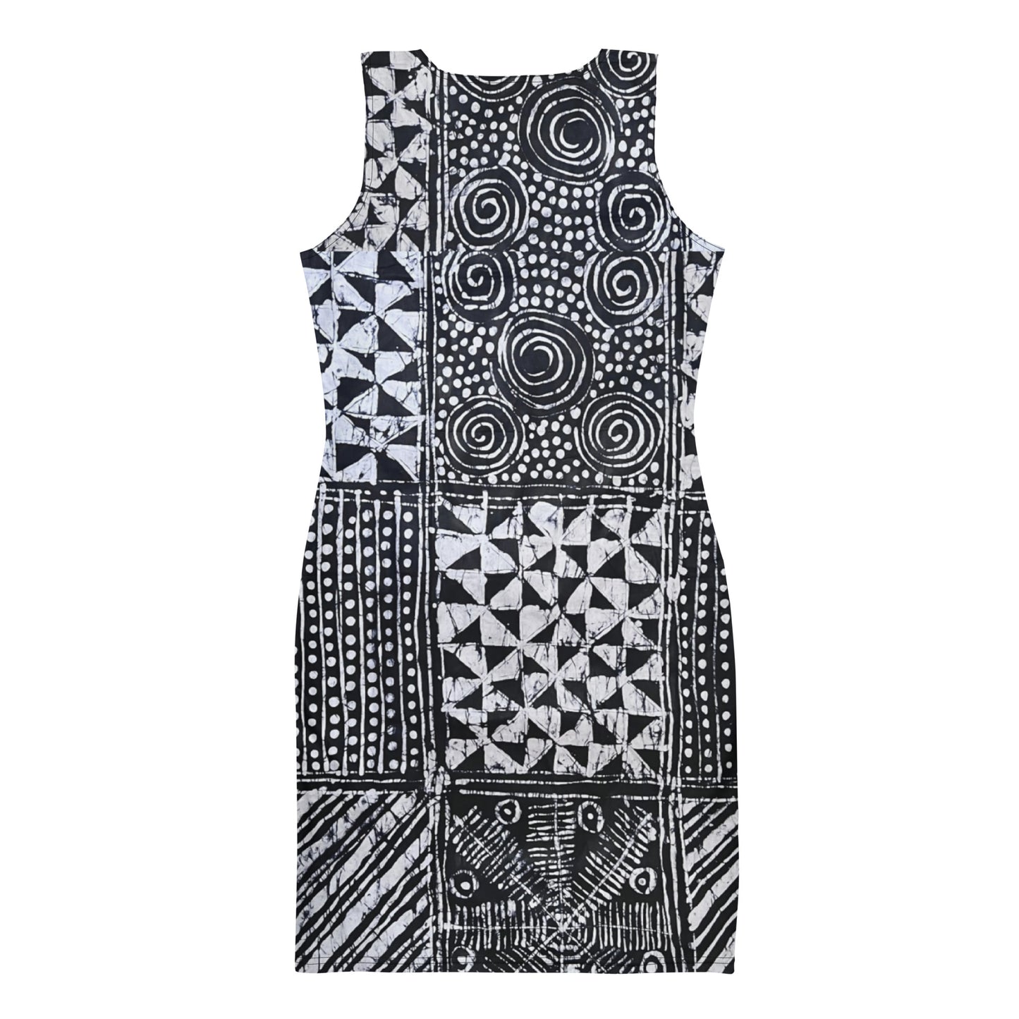 Black White Adire Bodycon Dress