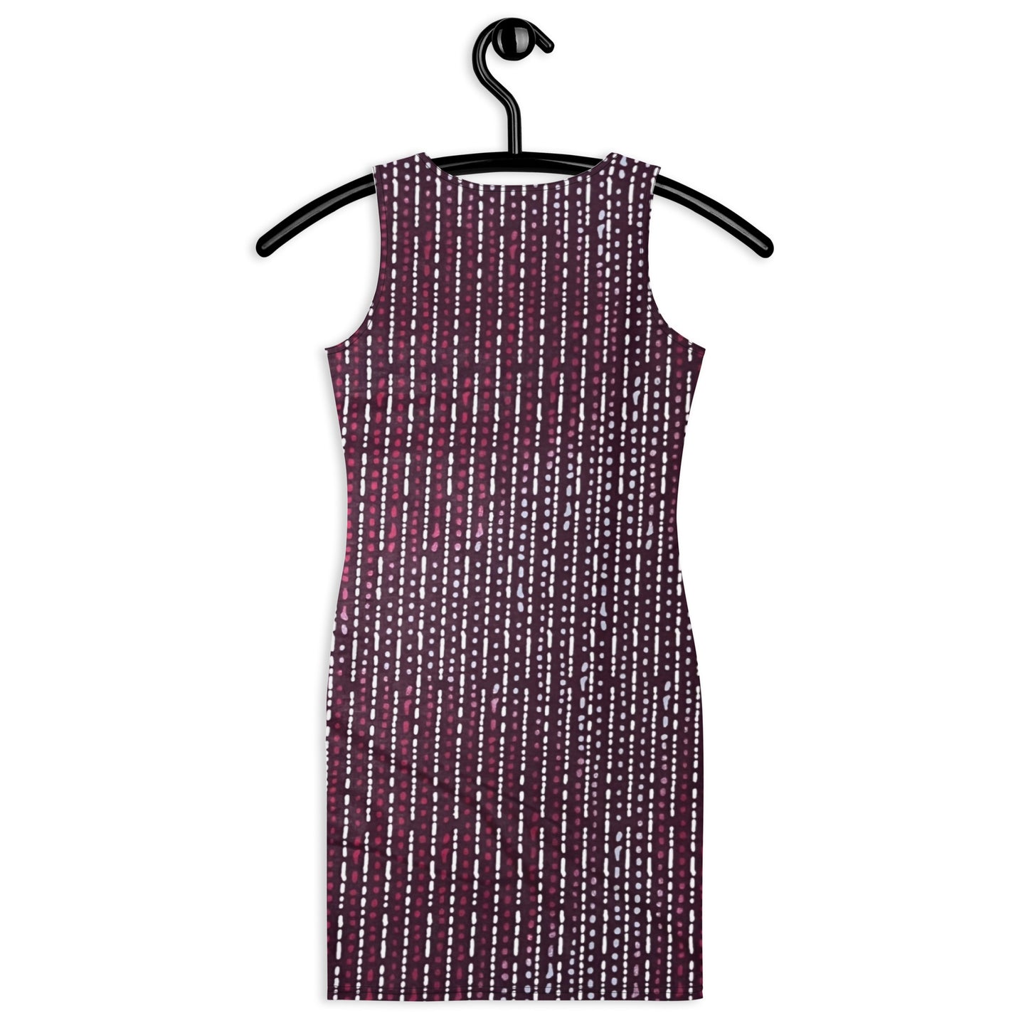 Burgundy Stripe Adire Bodycon Dress