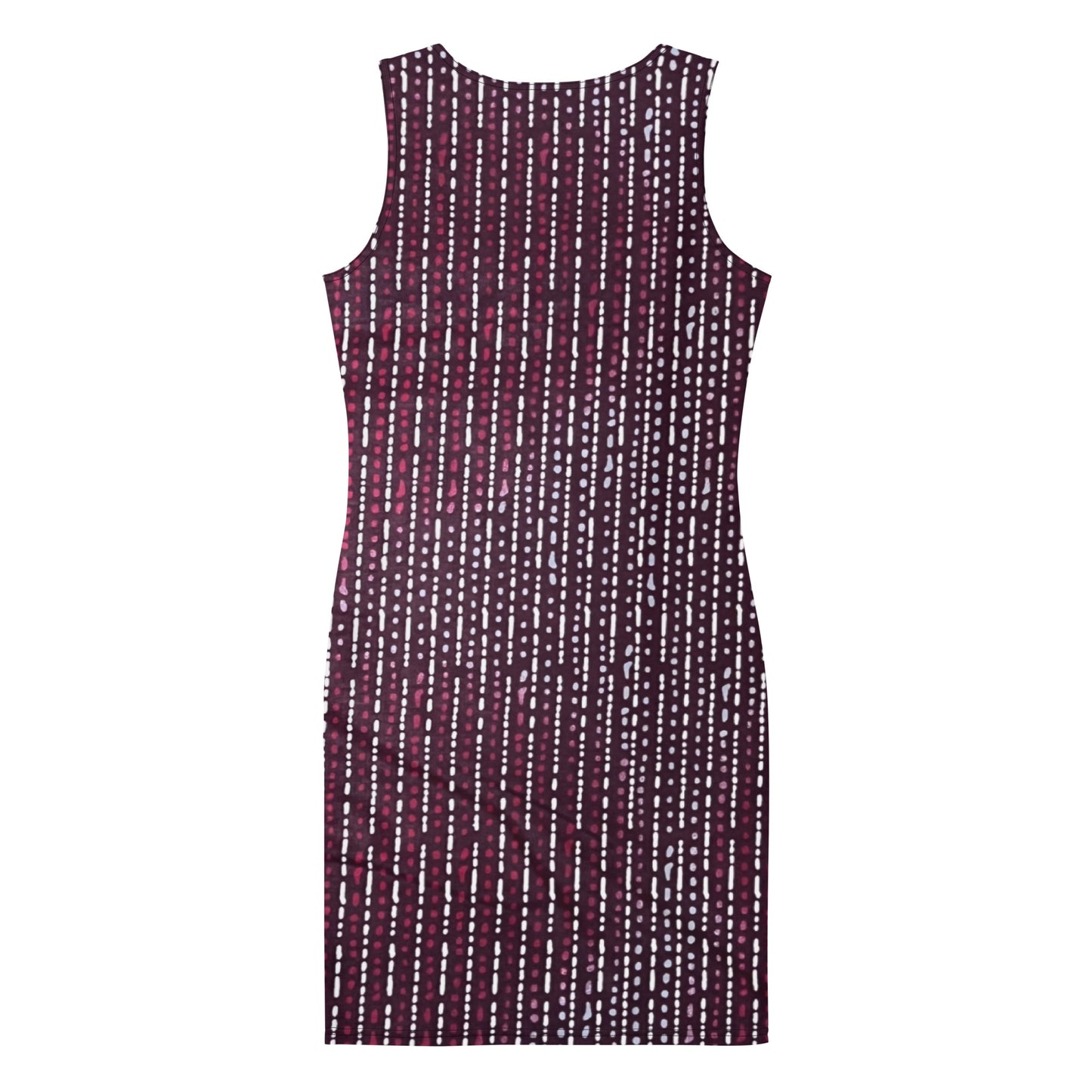 Burgundy Stripe Adire Bodycon Dress