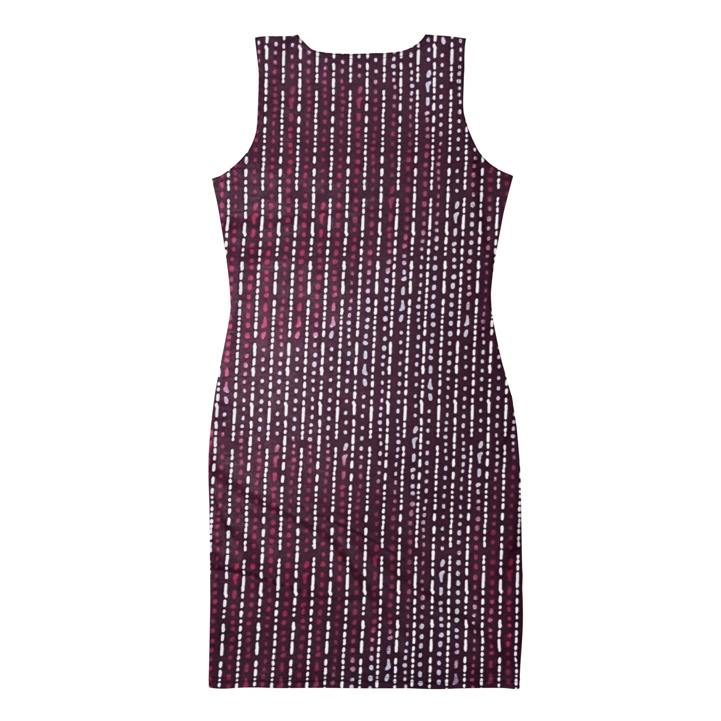 Burgundy Stripe Adire Bodycon Dress