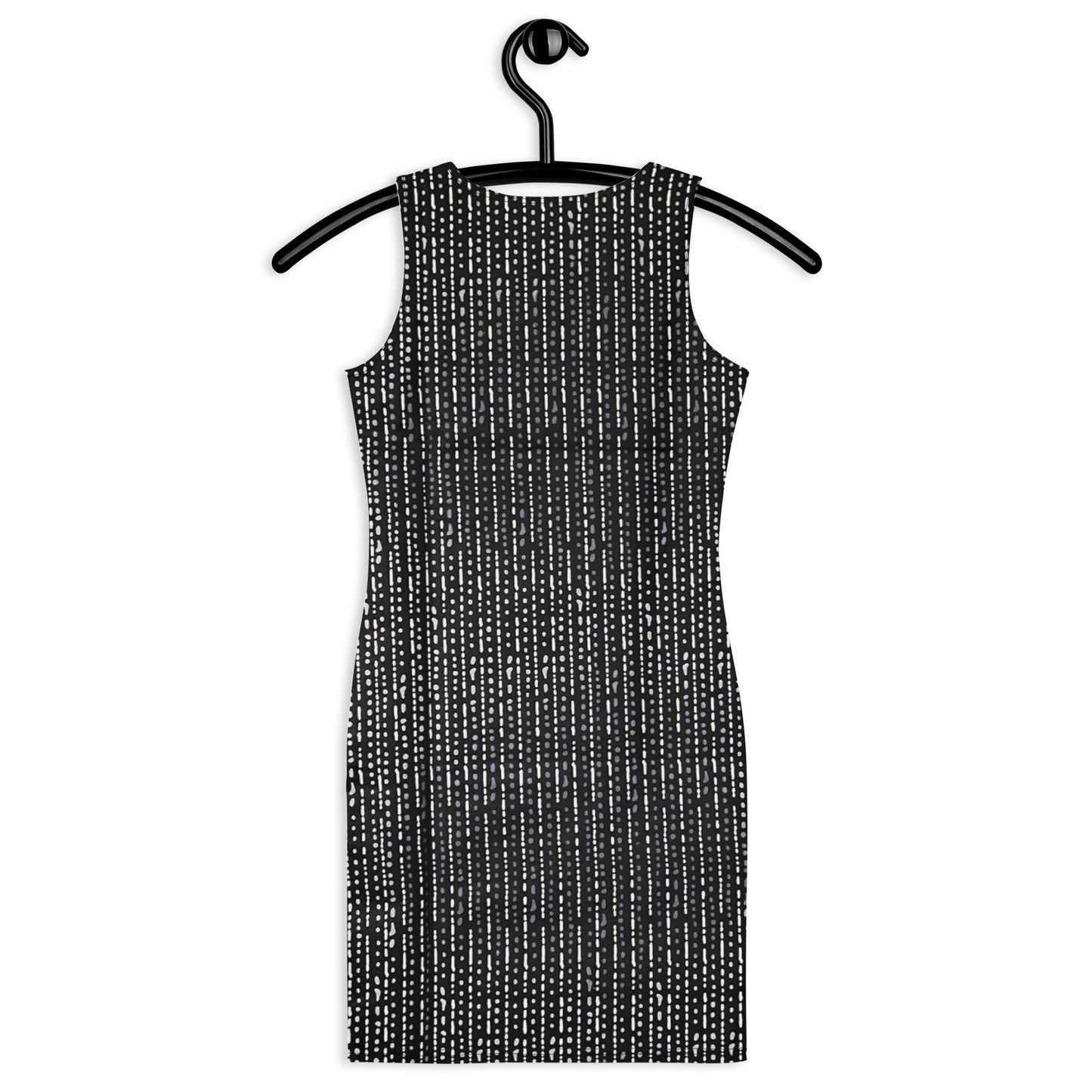 Grey Stripe Adire Bodycon Dress