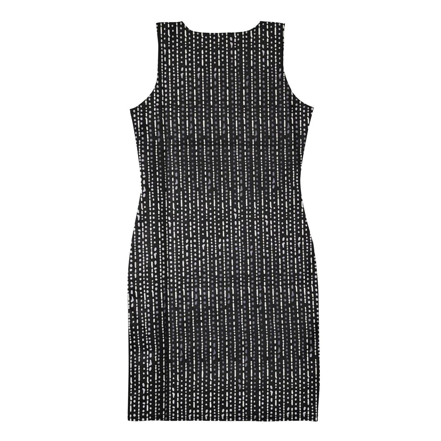 Grey Stripe Adire Bodycon Dress