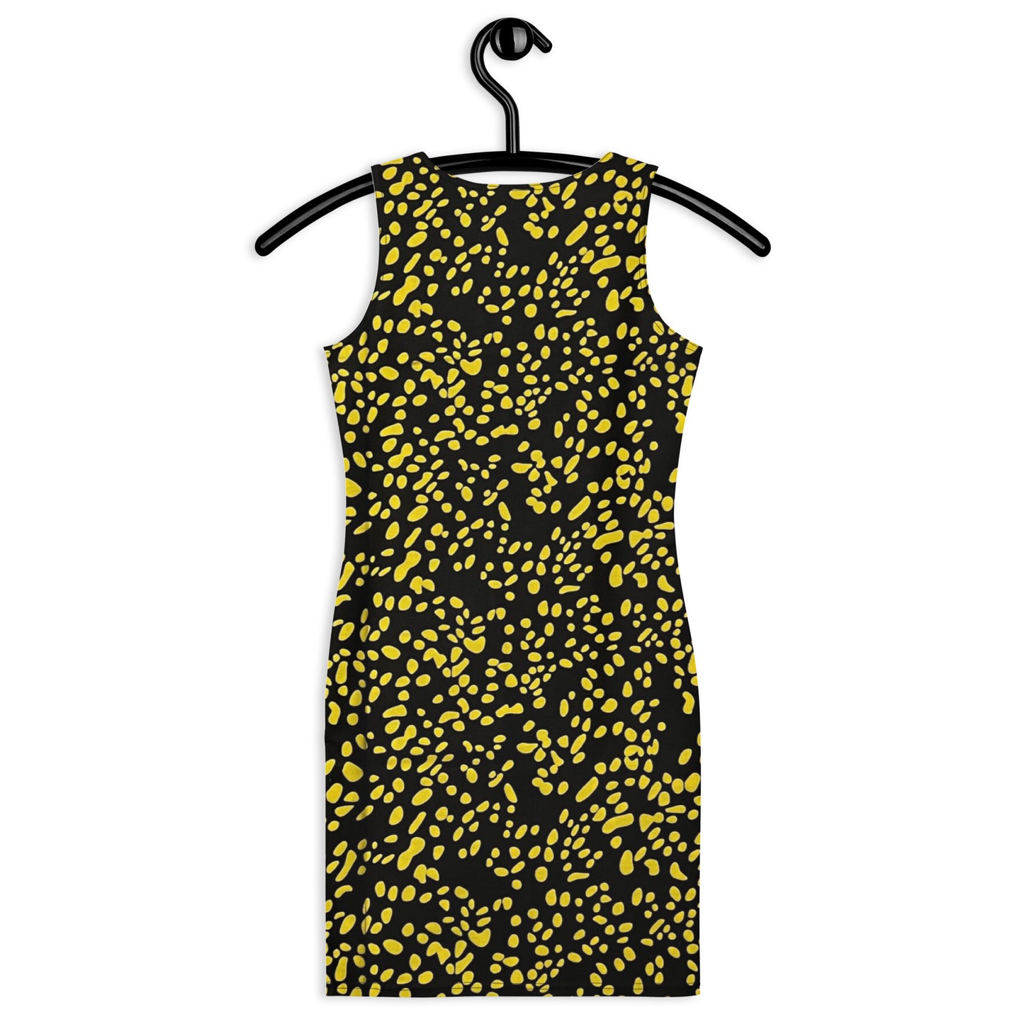 Yellow Dots Adire Bodycon Dress