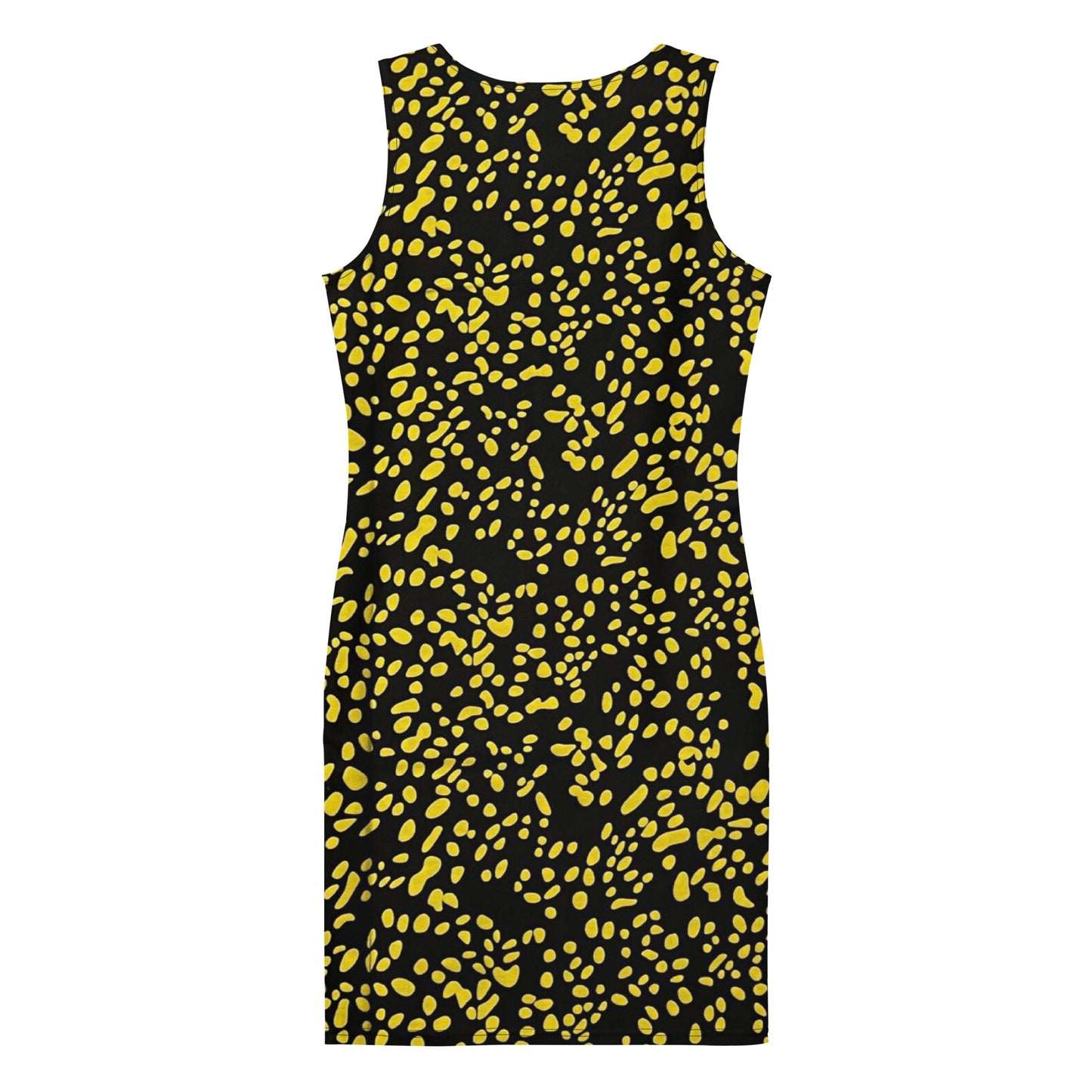 Yellow Dots Adire Bodycon Dress