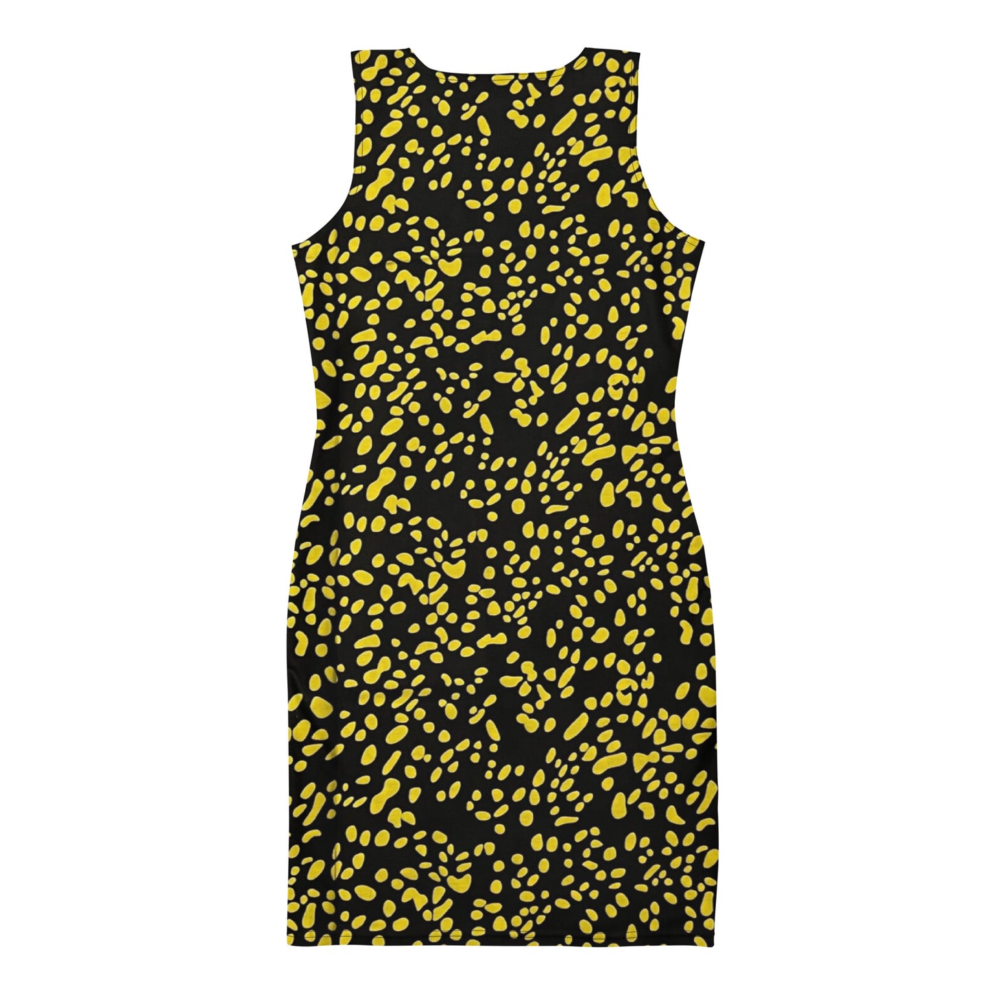 Yellow Dots Adire Bodycon Dress