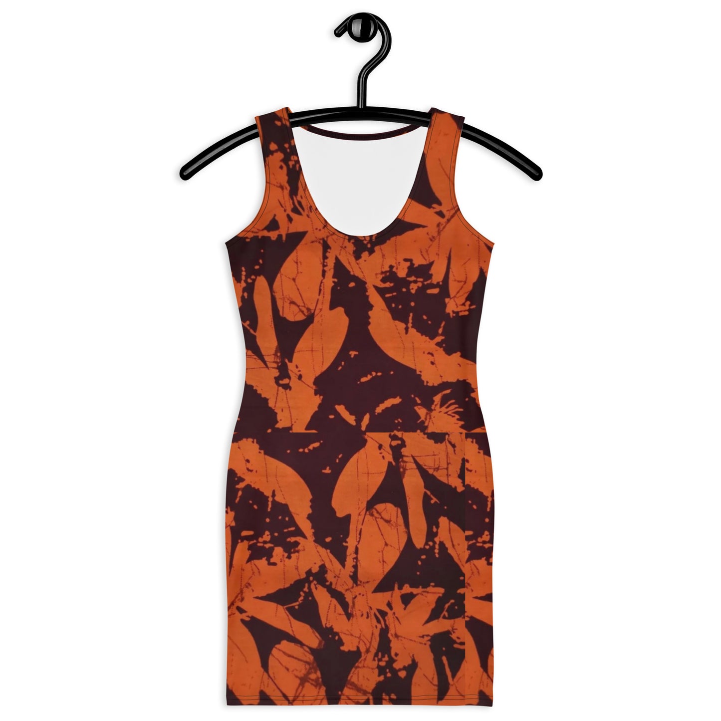 Orange Adire Bodycon Dress