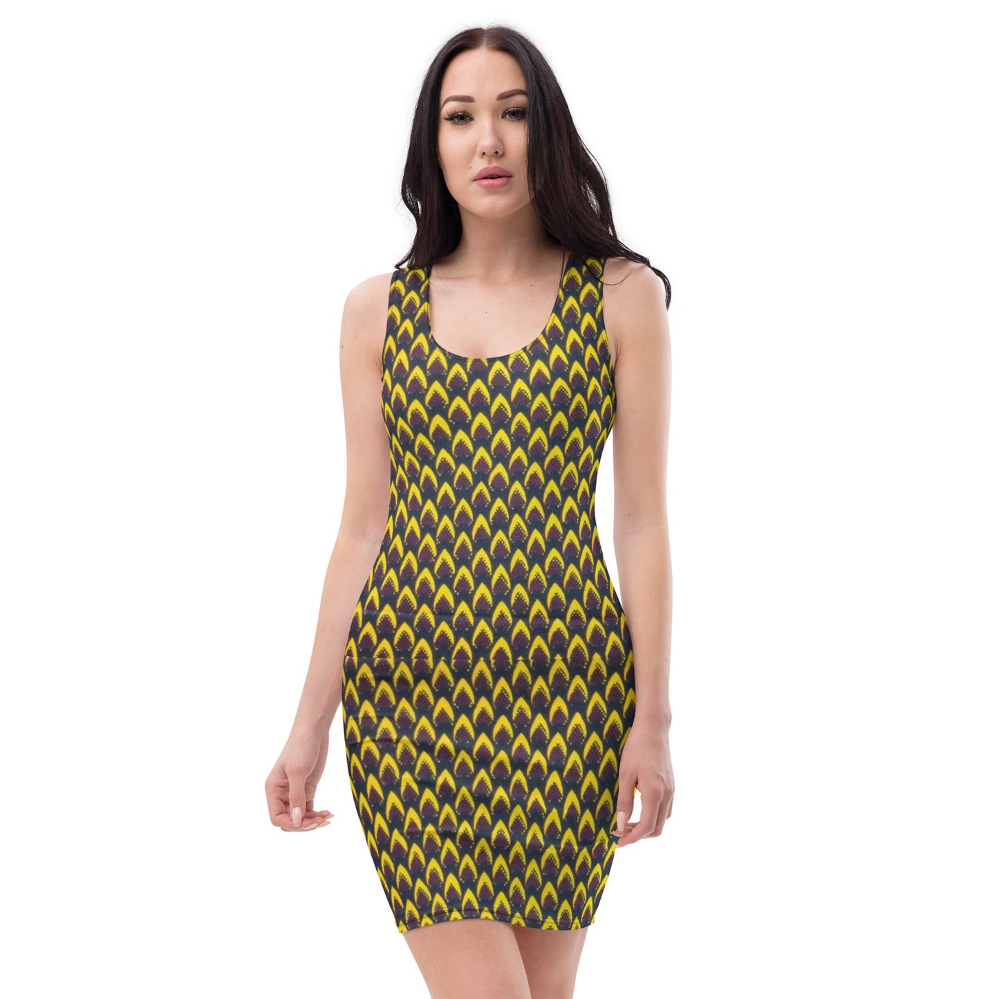 Yellow Flame Ankara Bodycon Dress