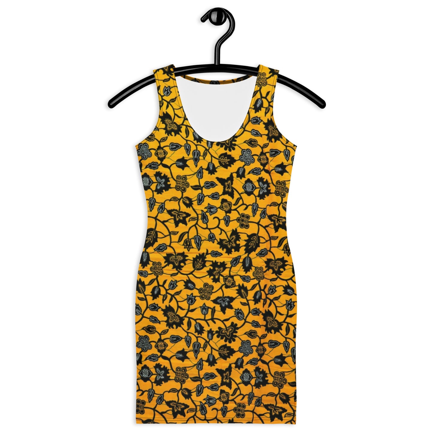 Yellow Leaves Ankara Bodycon Dress