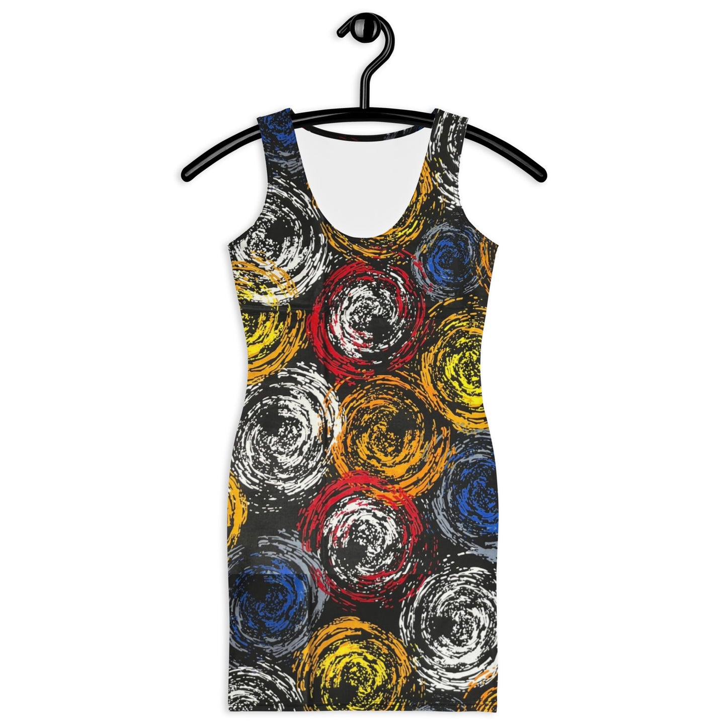 Vibrant Colourful Swirls Ankara Bodycon Dress