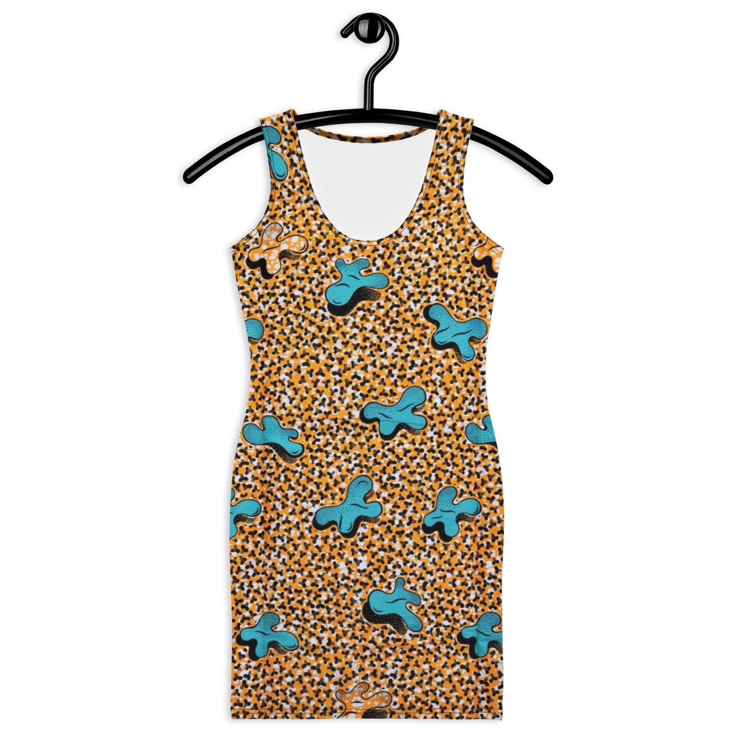 Sky Blue Pale Orange Ankara Bodycon Dress