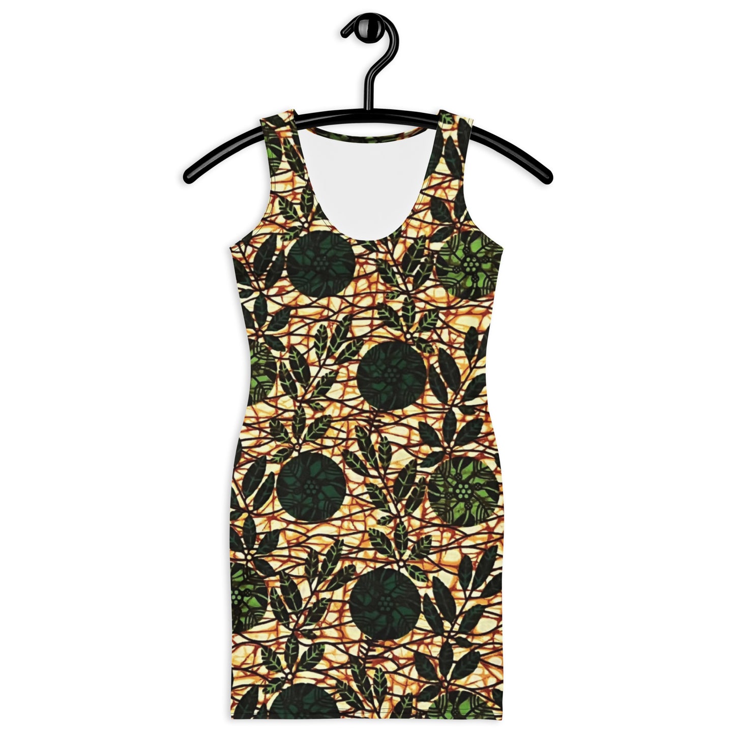 Green Leaf Wine Ankara Bodycon Dress