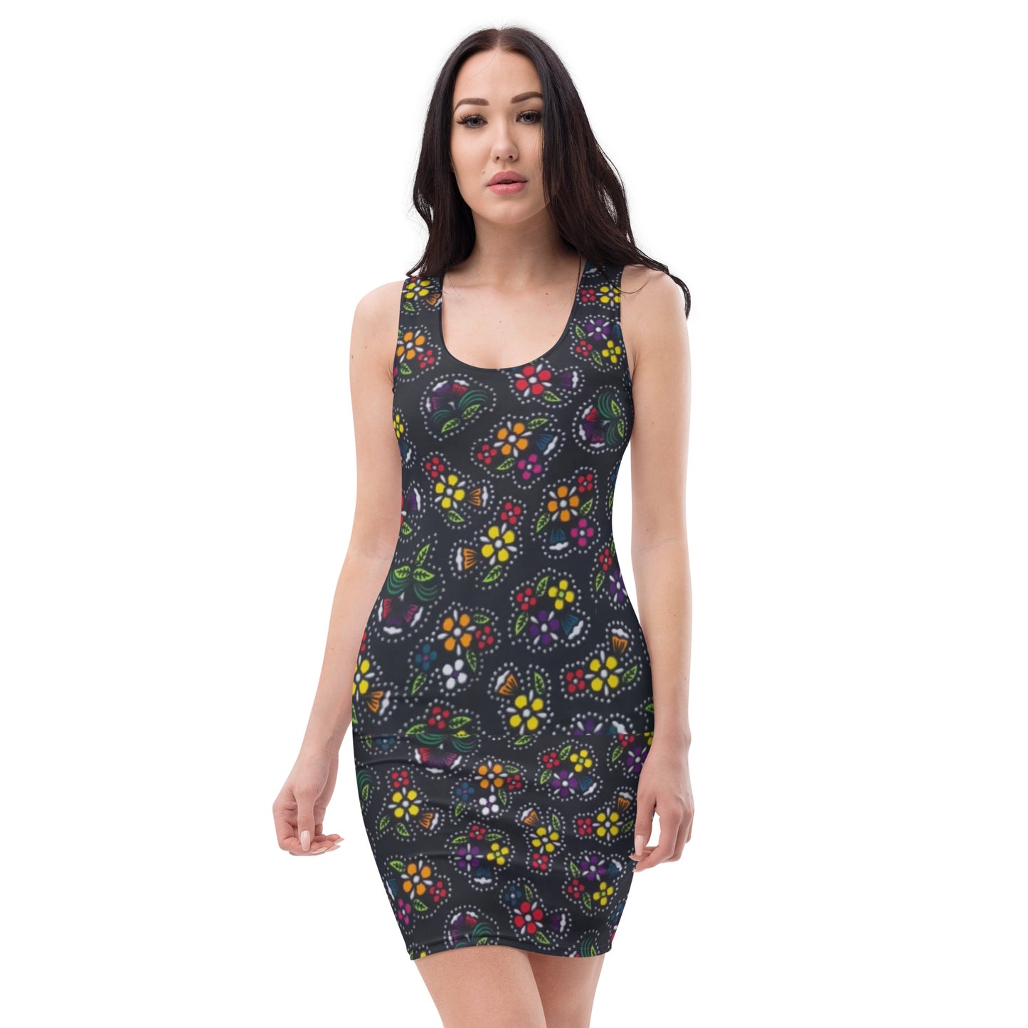 Mulicolour Dark Ankara Bodycon Dress