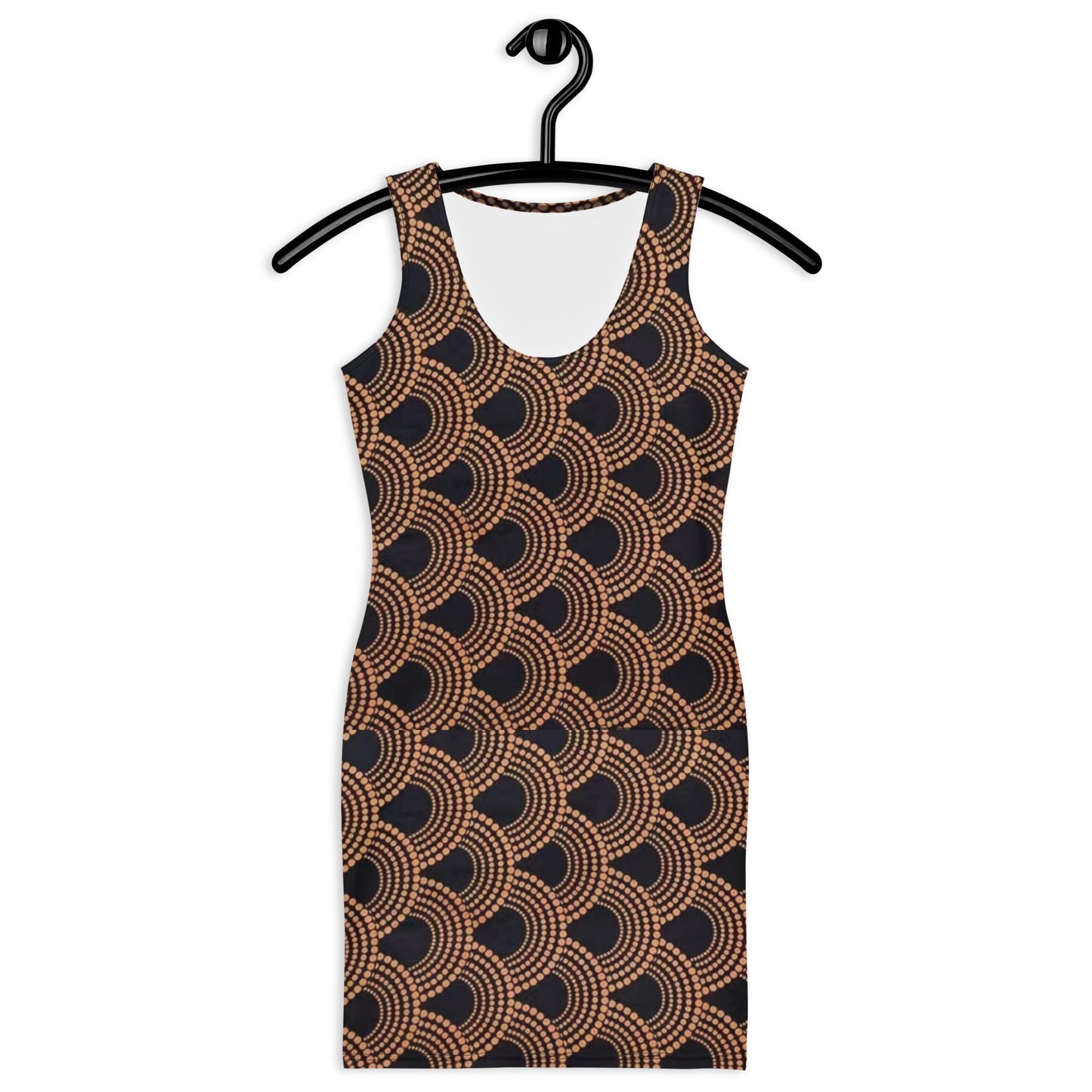 Brown Abstract Ankara Bodycon Dress