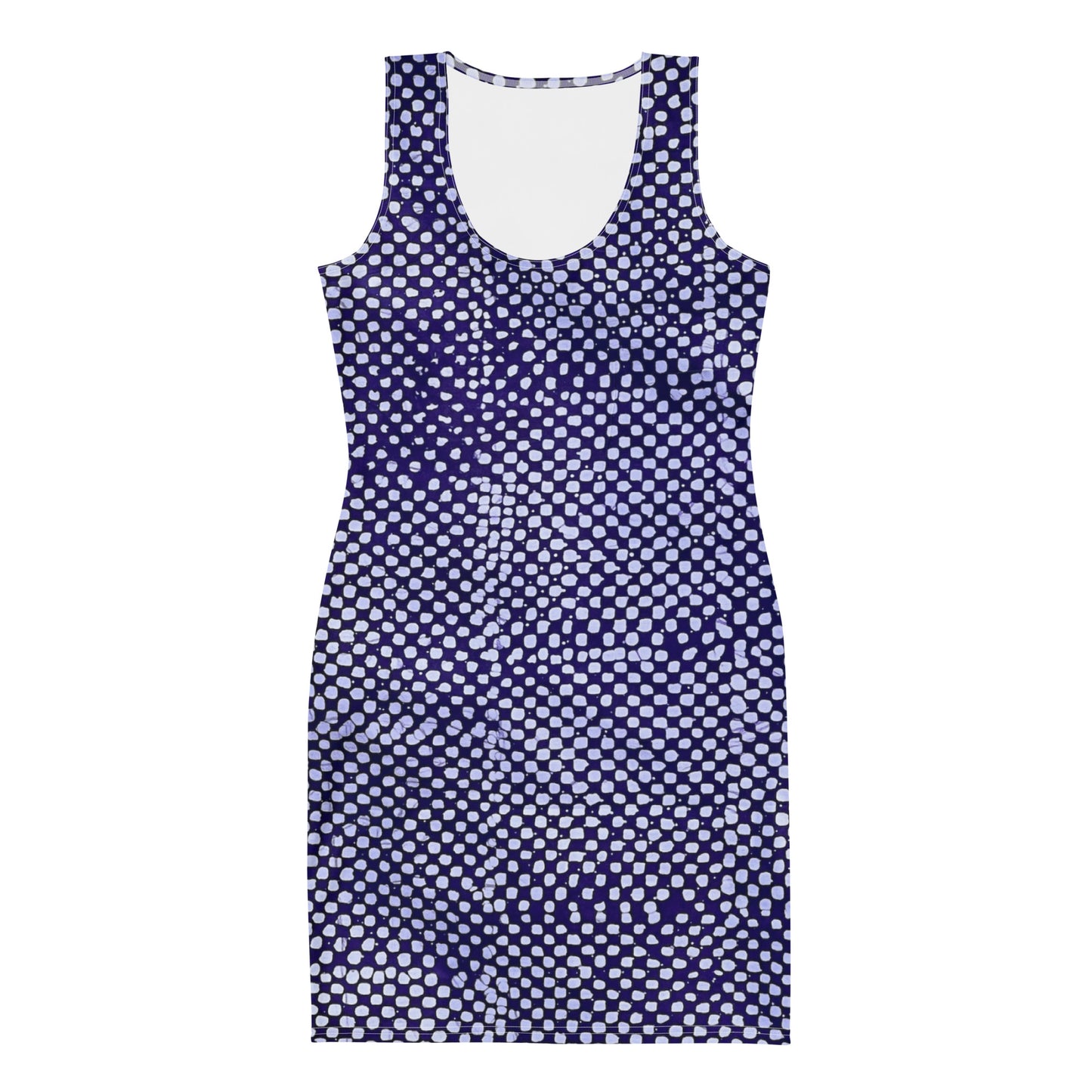 Purple And White Polka Dots Adire Bodycon Dress