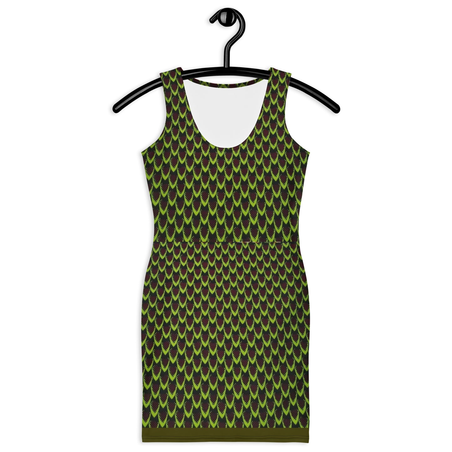 Green Flame Ankara Bodycon Dress