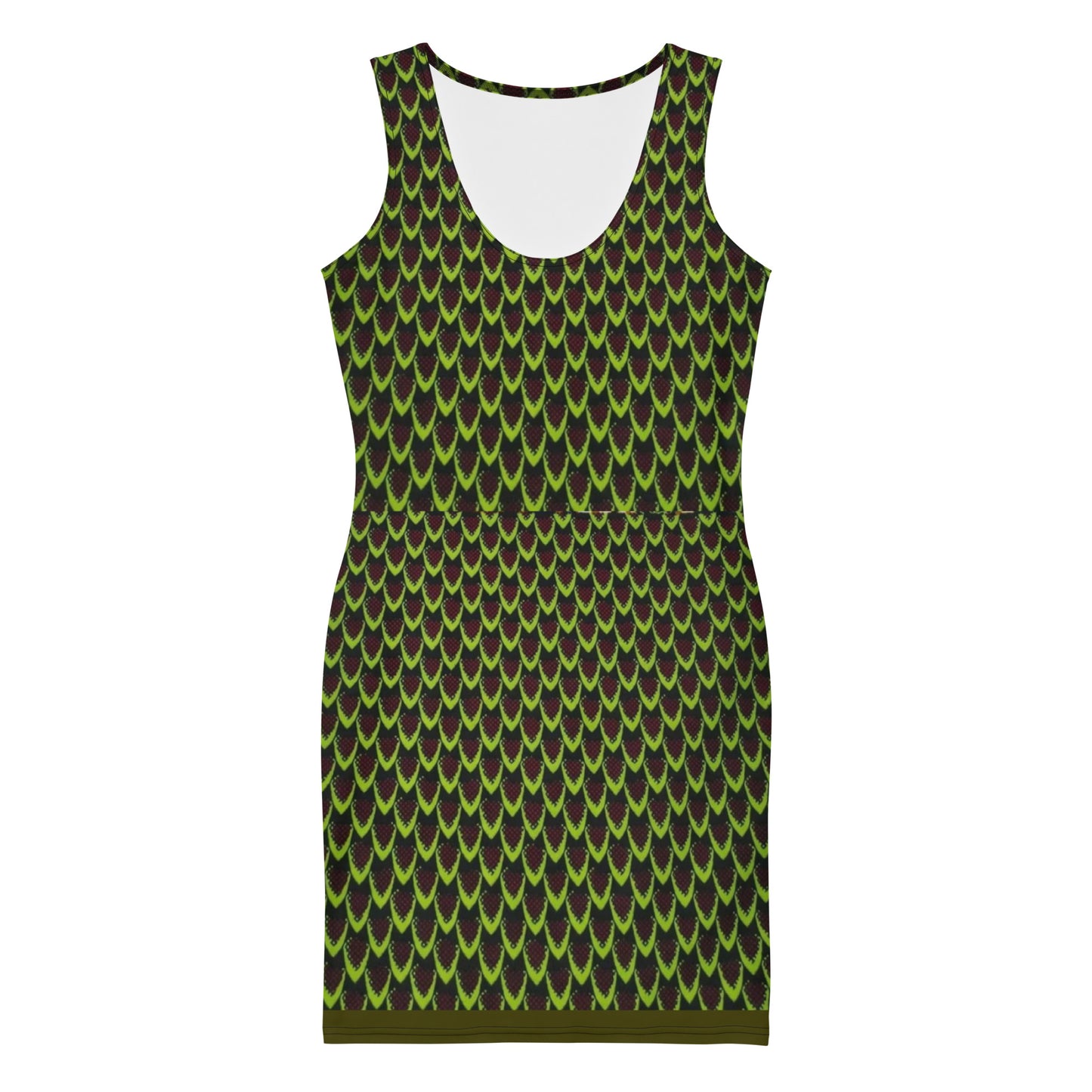 Green Flame Ankara Bodycon Dress