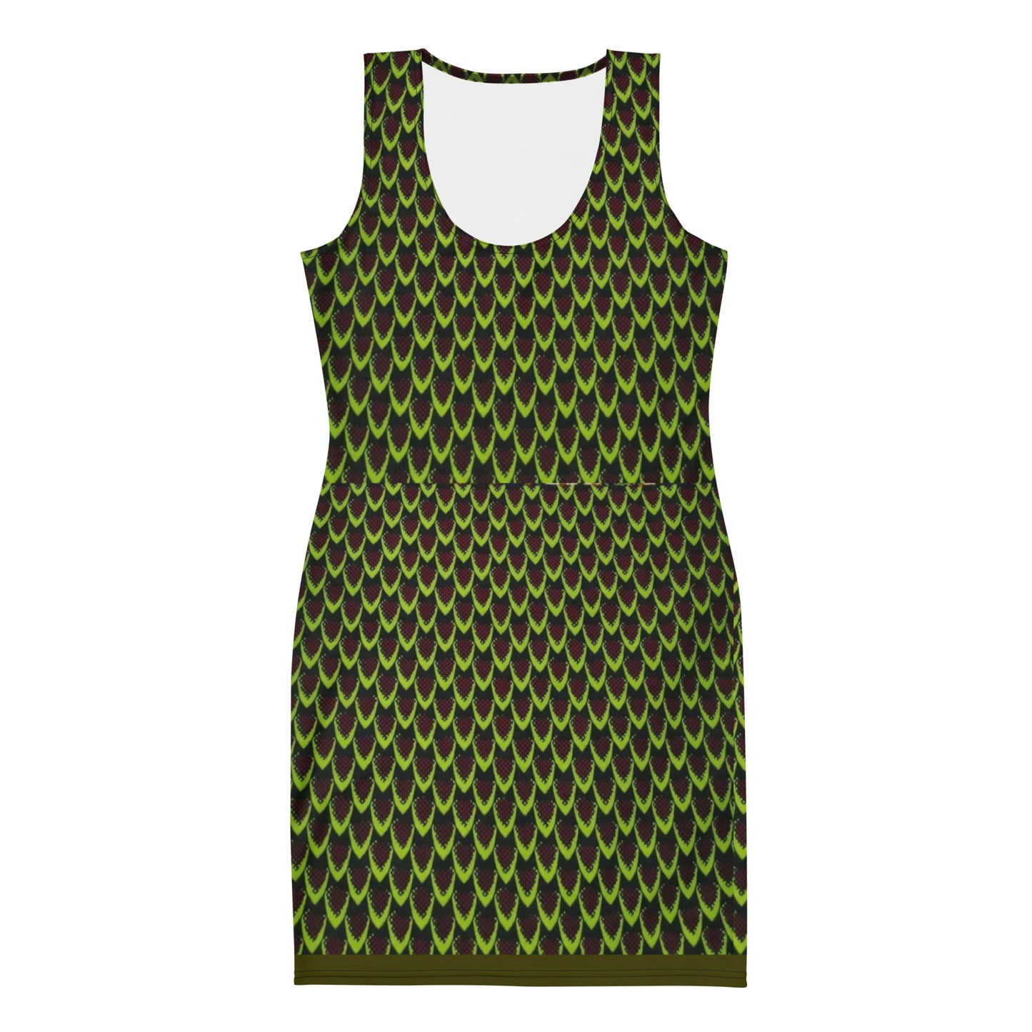 Green Flame Ankara Bodycon Dress