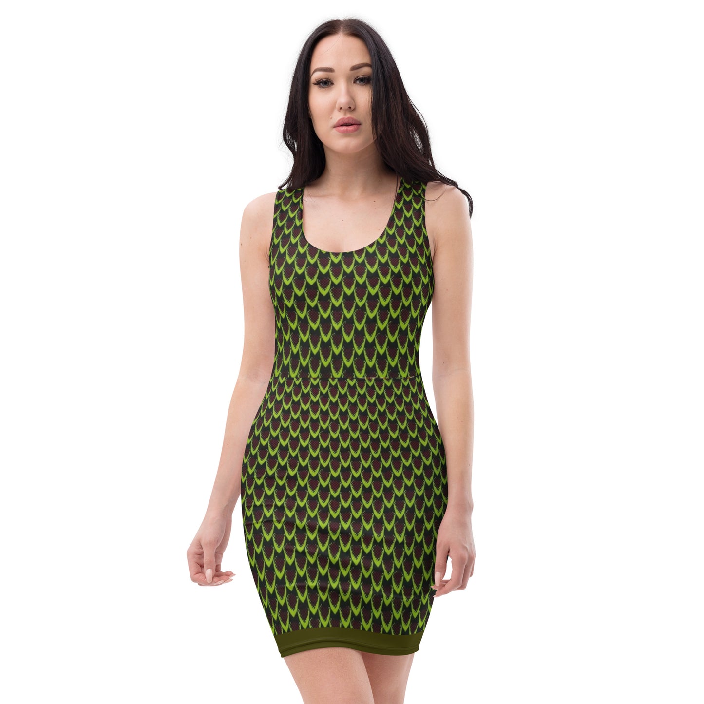 Green Flame Ankara Bodycon Dress