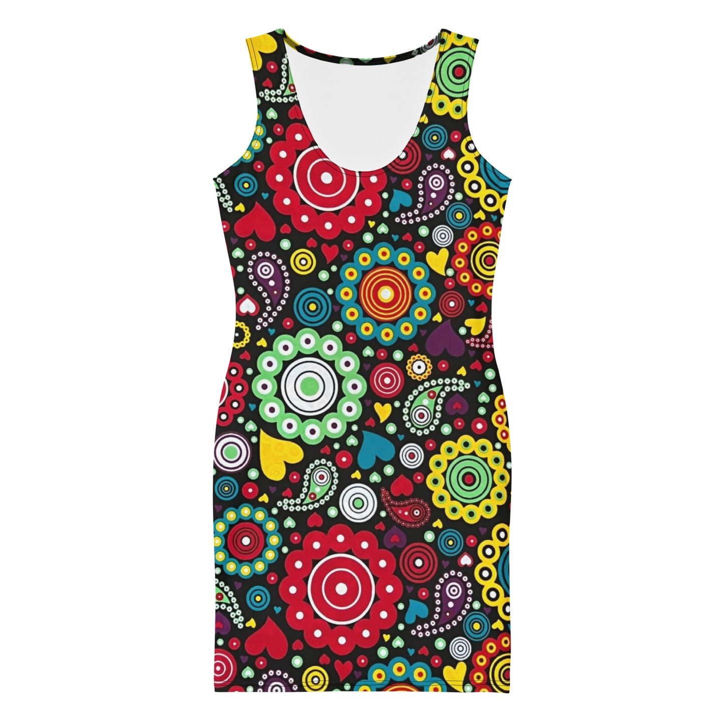 Multicolour Bloom Ankara Bodycon Dress