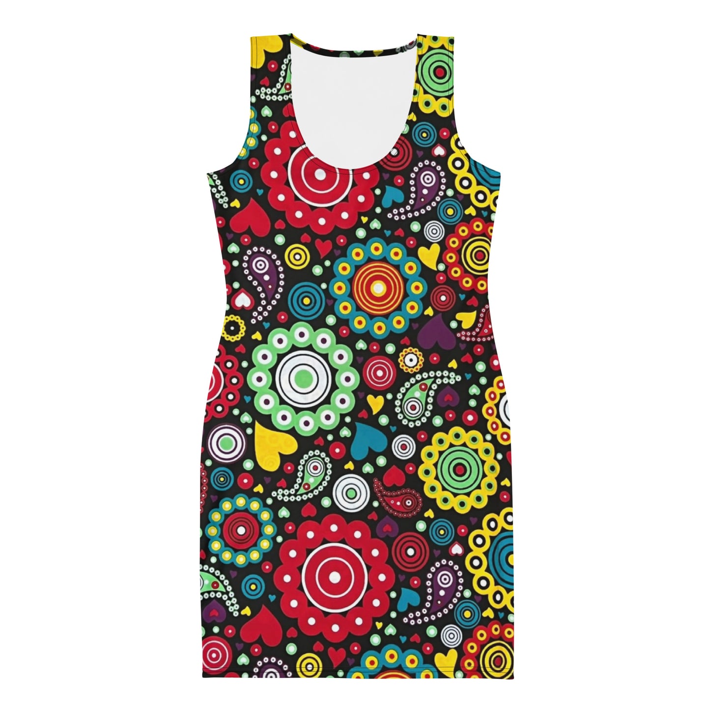 Multicolour Bloom Ankara Bodycon Dress