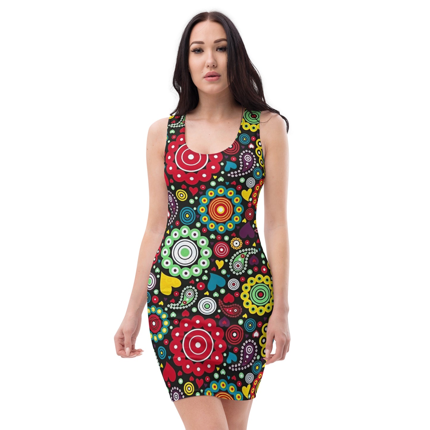 Multicolour Bloom Ankara Bodycon Dress