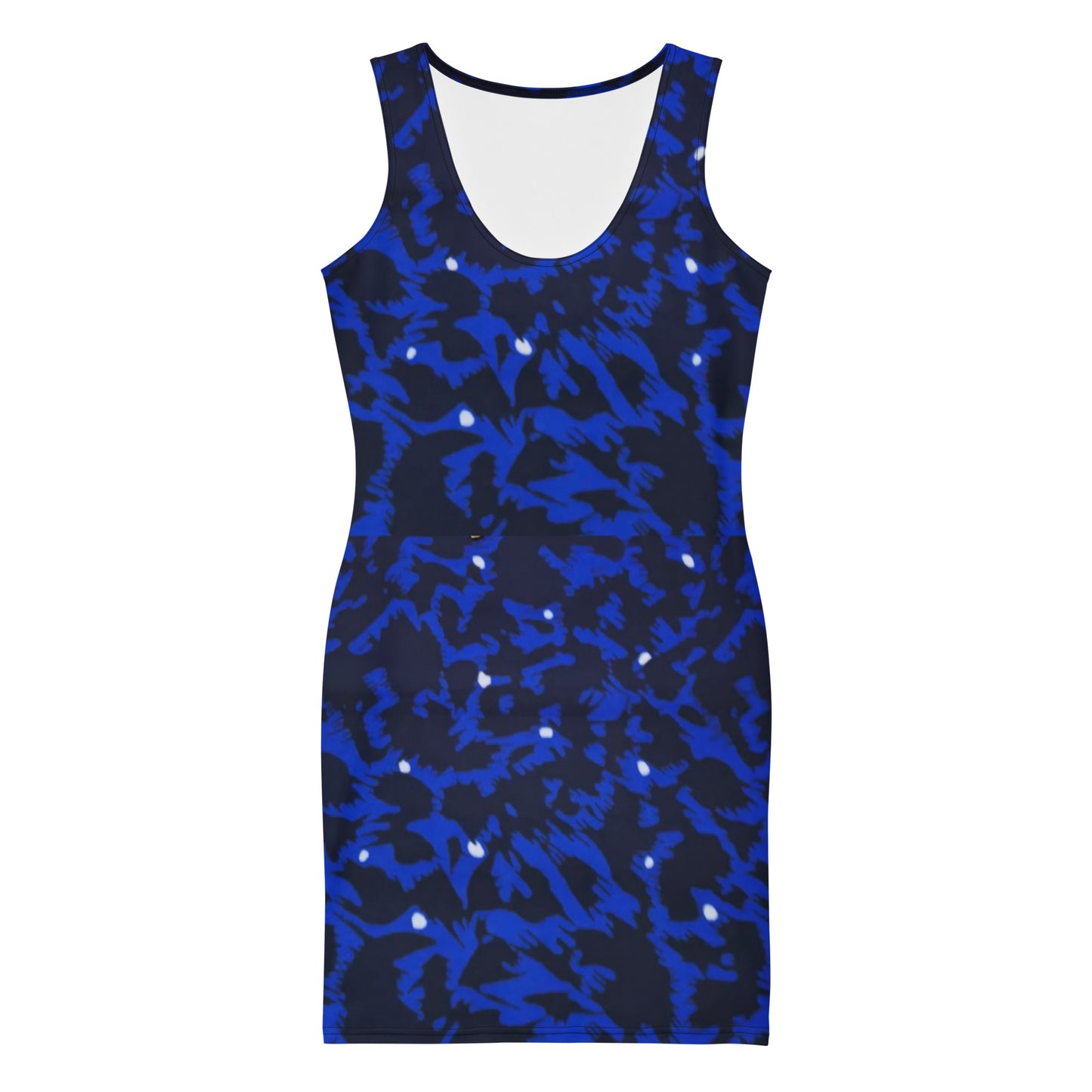 Blue Leopard Ankara Bodycon Dress