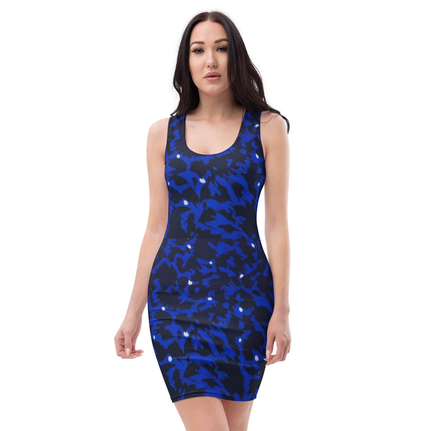 Blue Leopard Ankara Bodycon Dress