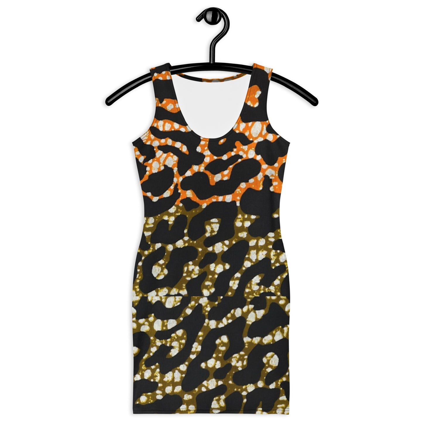 Green Orange Leopard Bodycon Dress