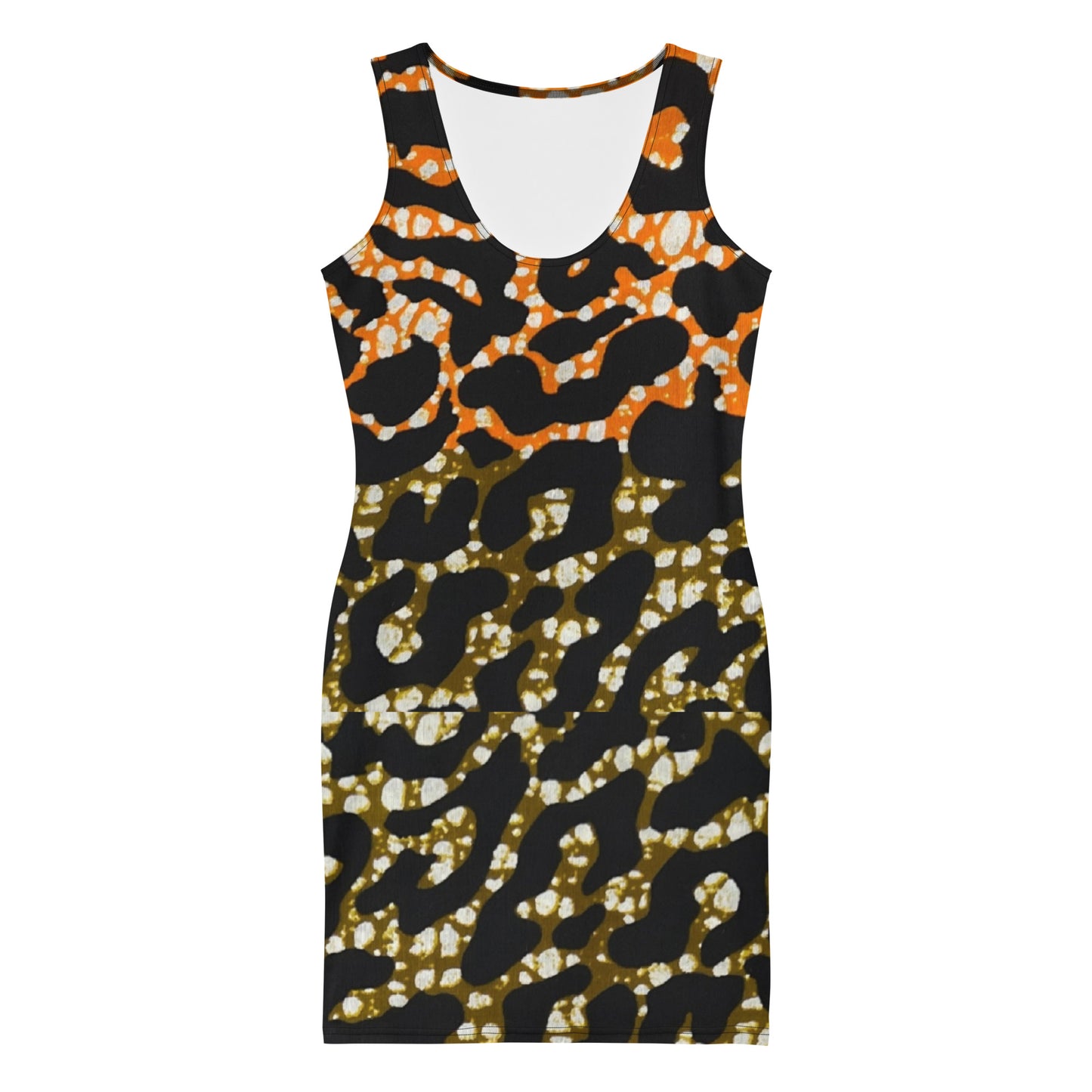 Green Orange Leopard Bodycon Dress