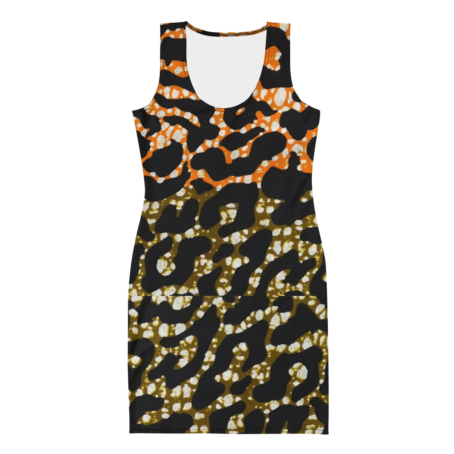 Green Orange Leopard Bodycon Dress