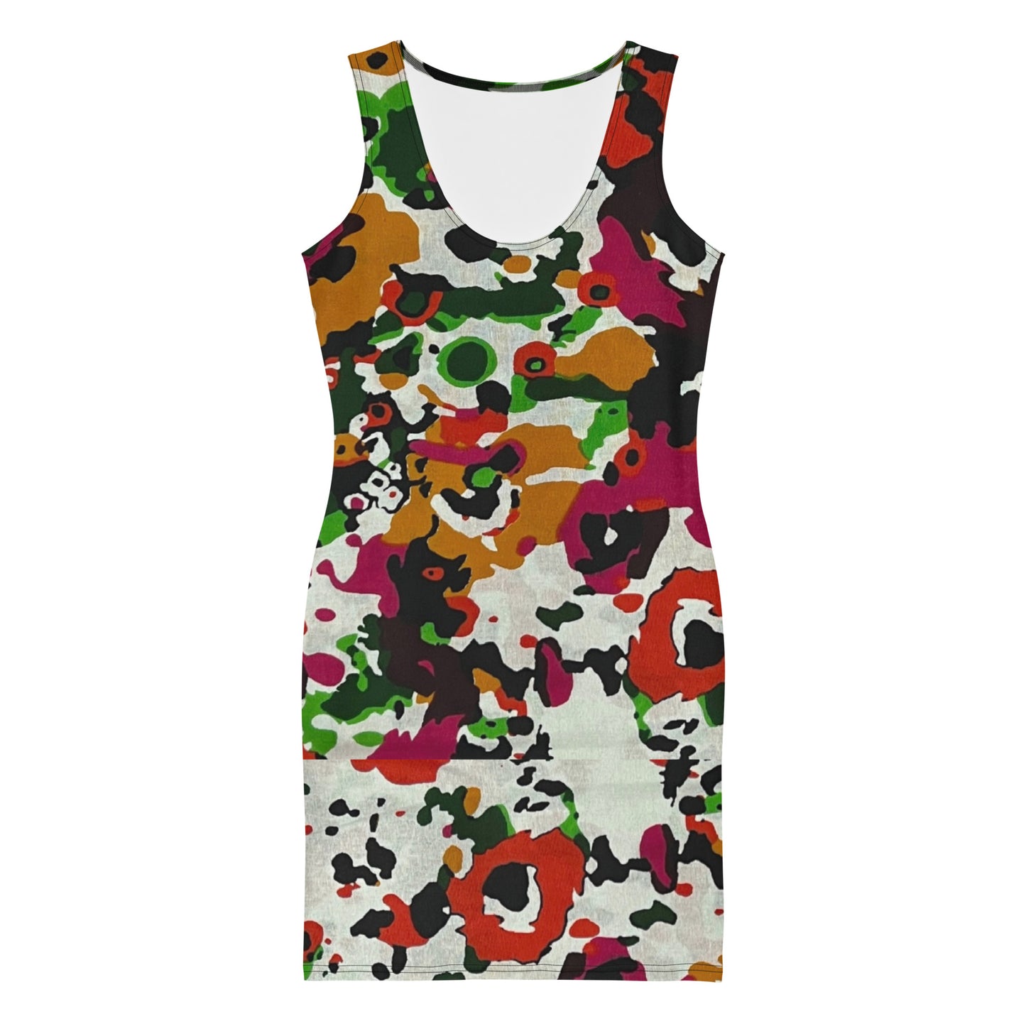 Multicolour Paint Ankara Bodycon Dress