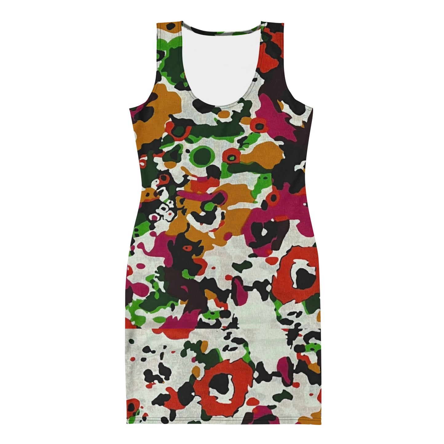 Multicolour Paint Ankara Bodycon Dress