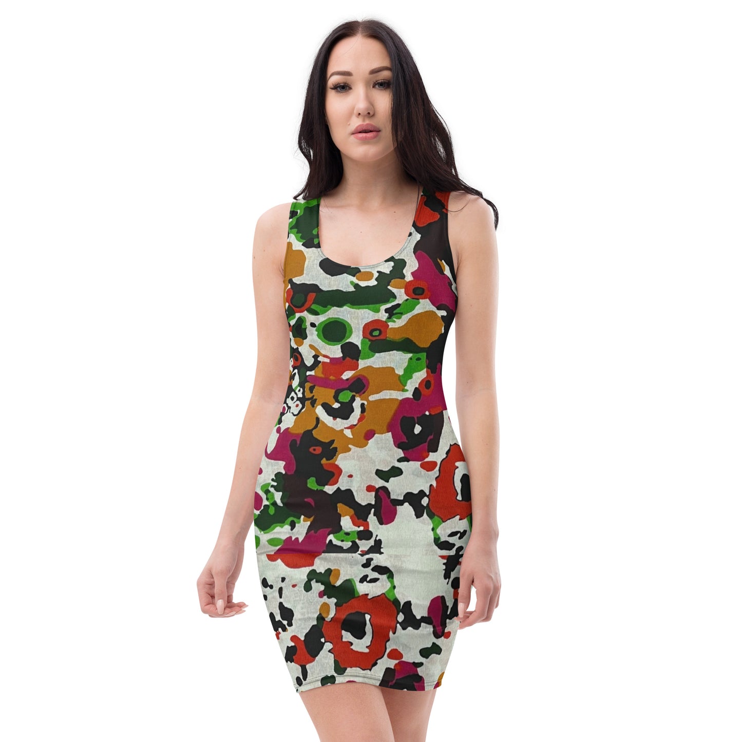 Multicolour Paint Ankara Bodycon Dress