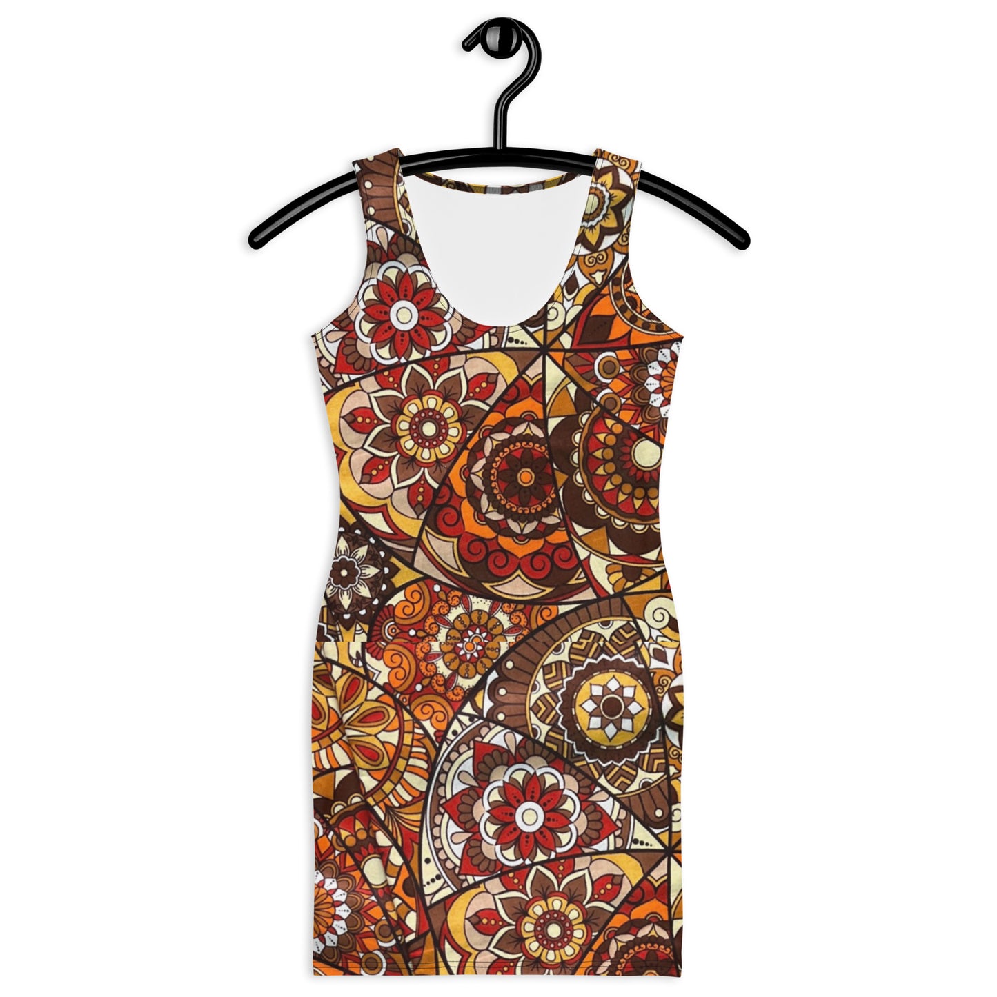 Multicolour Brown Ankara Bodycon Dress