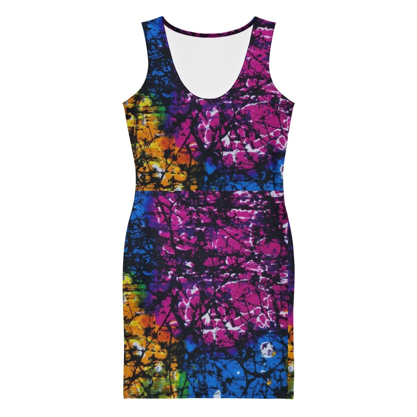 Multicolour Adire Ankara Bodycon Dress