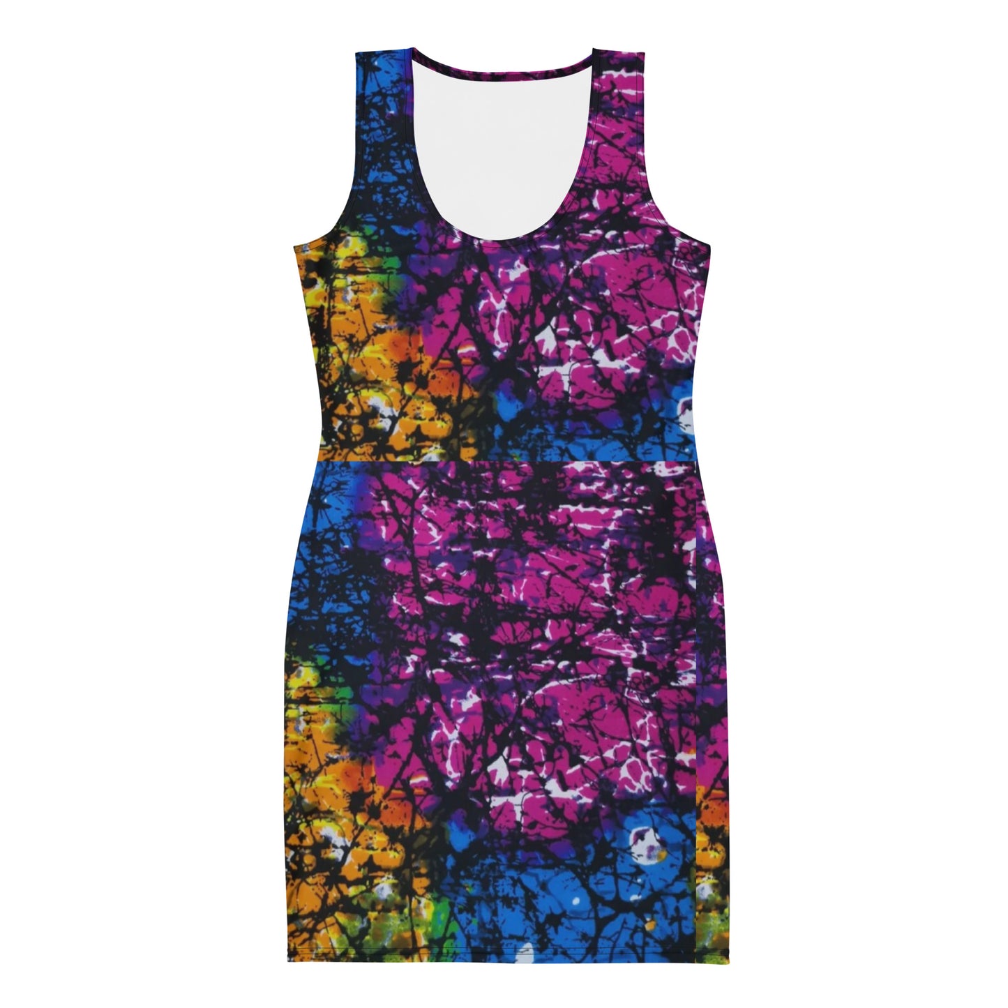 Multicolour Adire Ankara Bodycon Dress