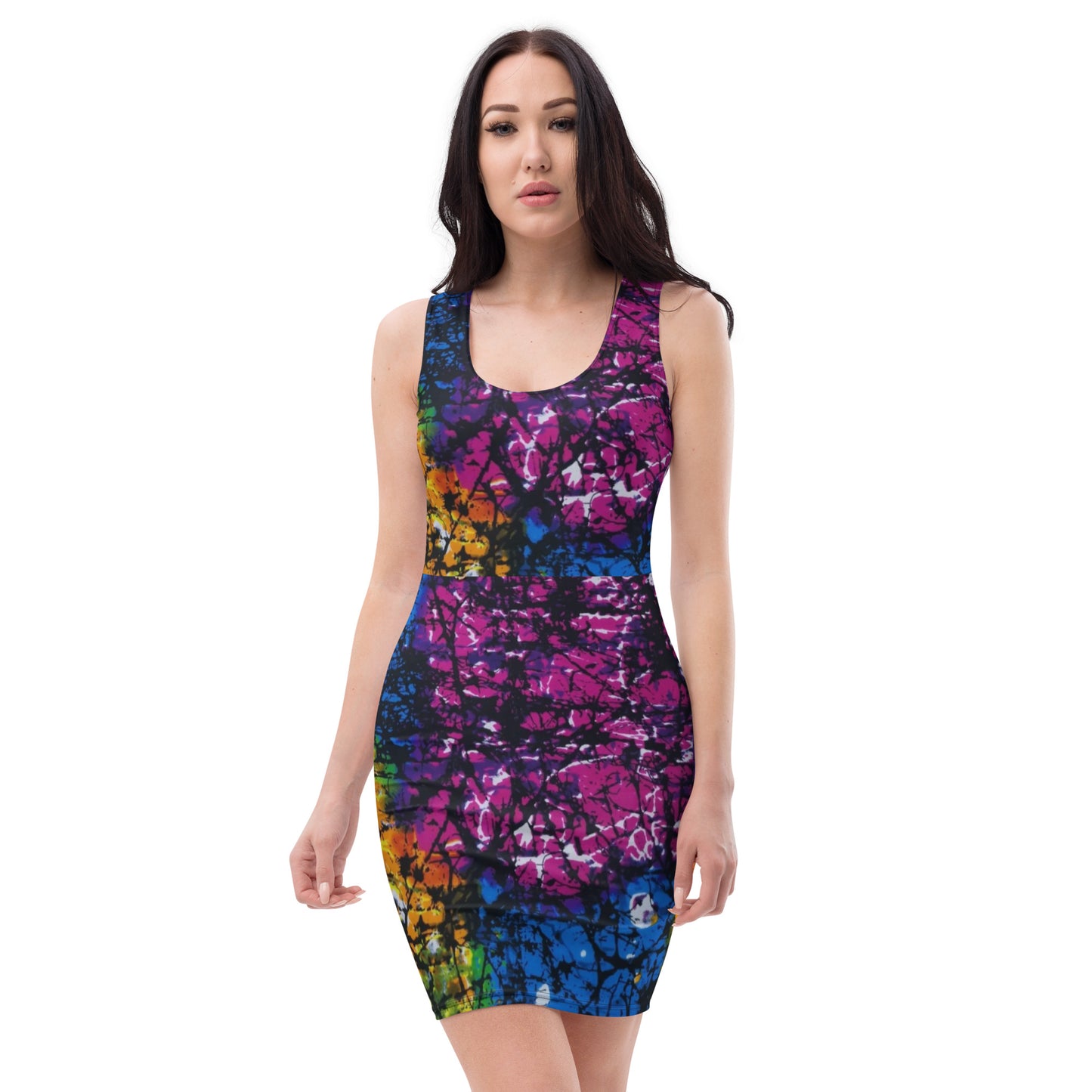 Multicolour Adire Ankara Bodycon Dress