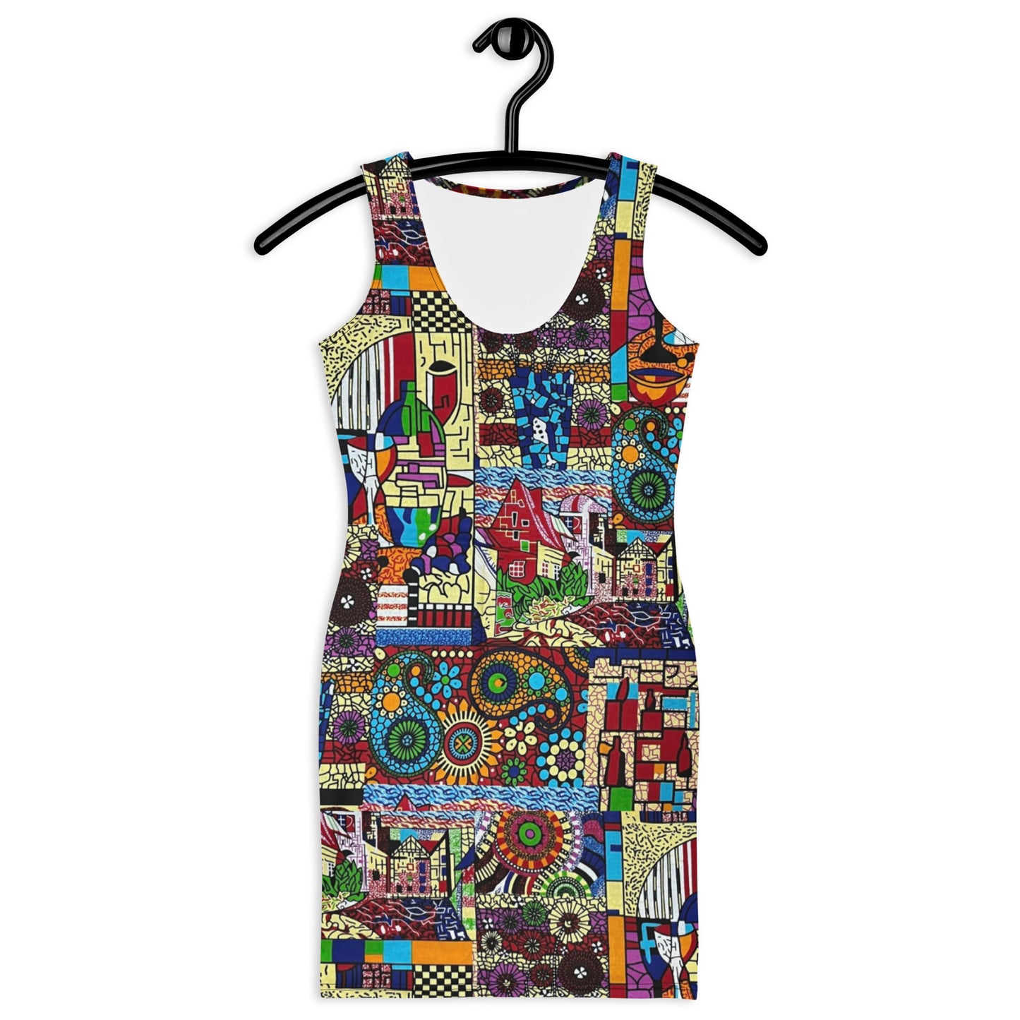 Colourful Artsy Ankara Bodycon Dress