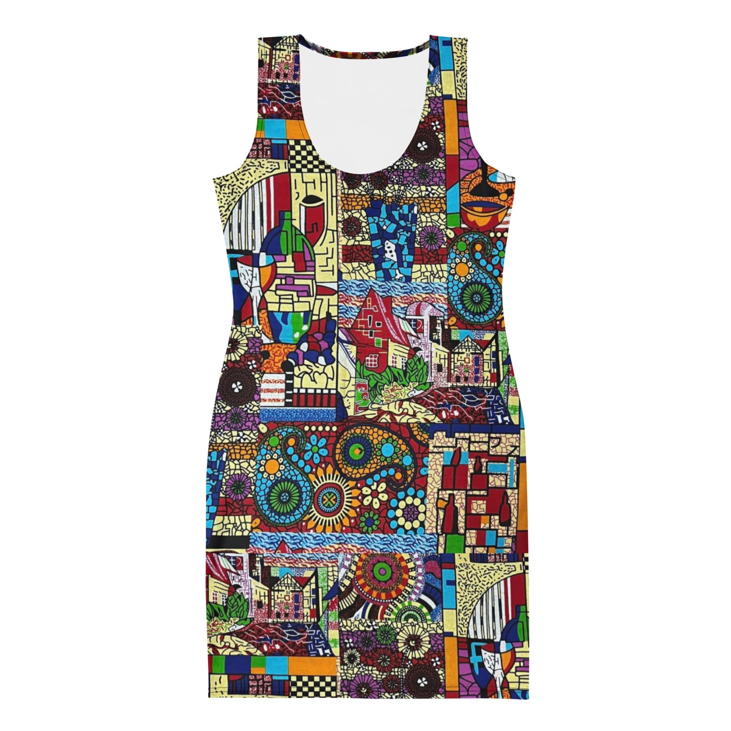 Colourful Artsy Ankara Bodycon Dress