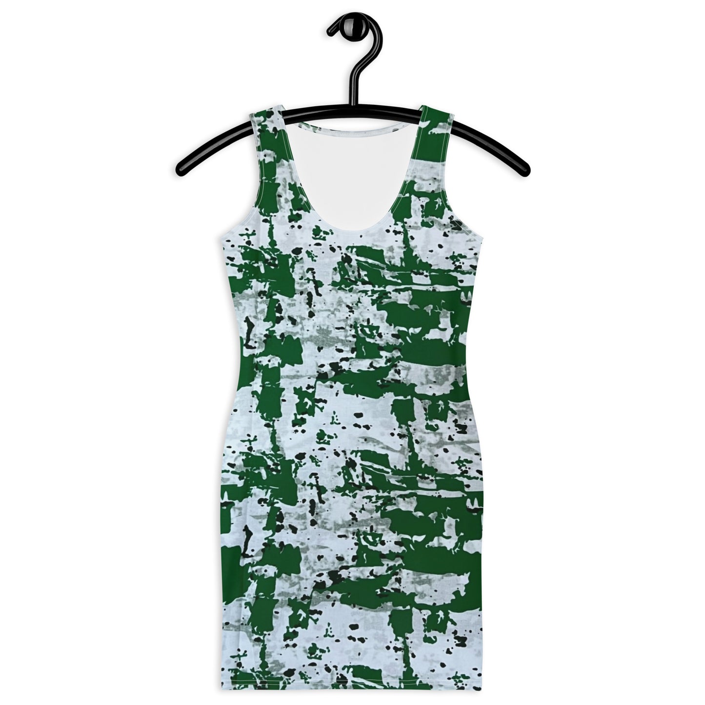 Green Camo Adire Bodycon Dress