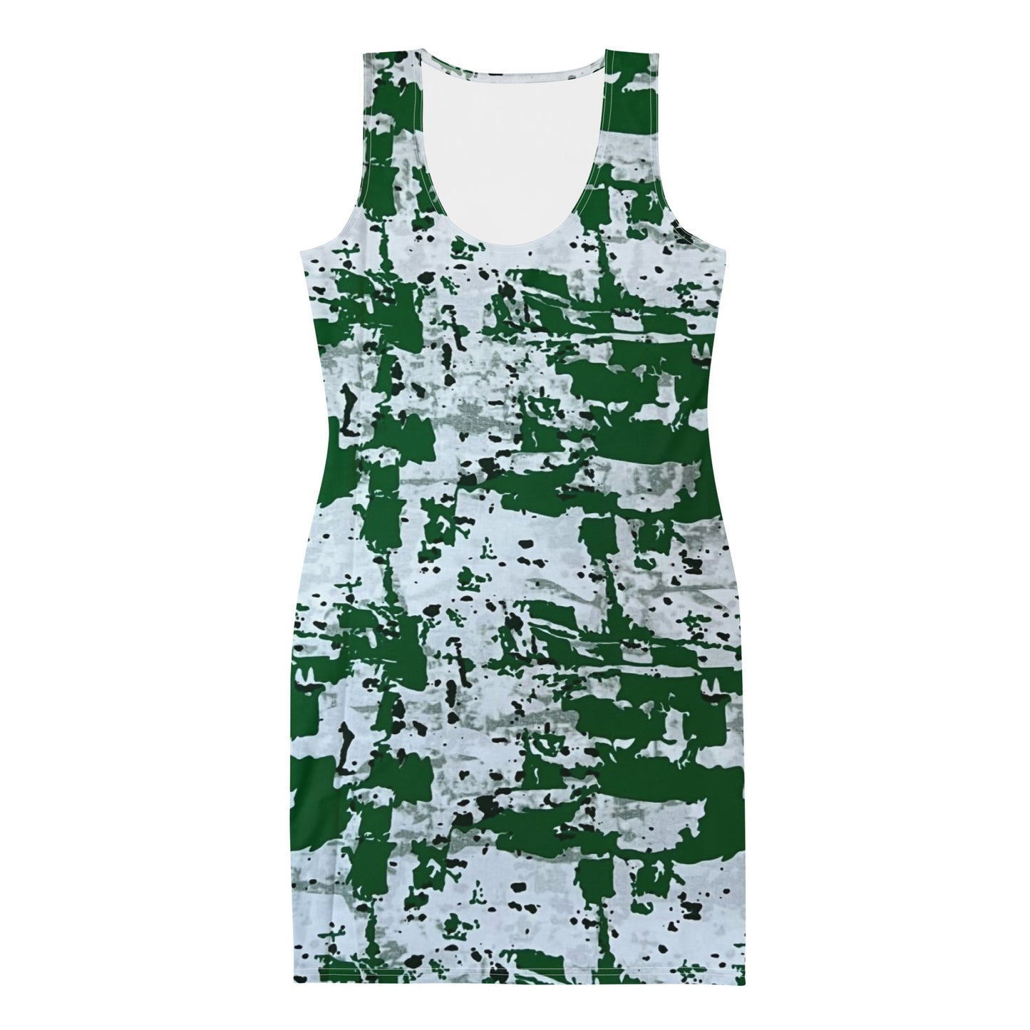 Green Camo Adire Bodycon Dress